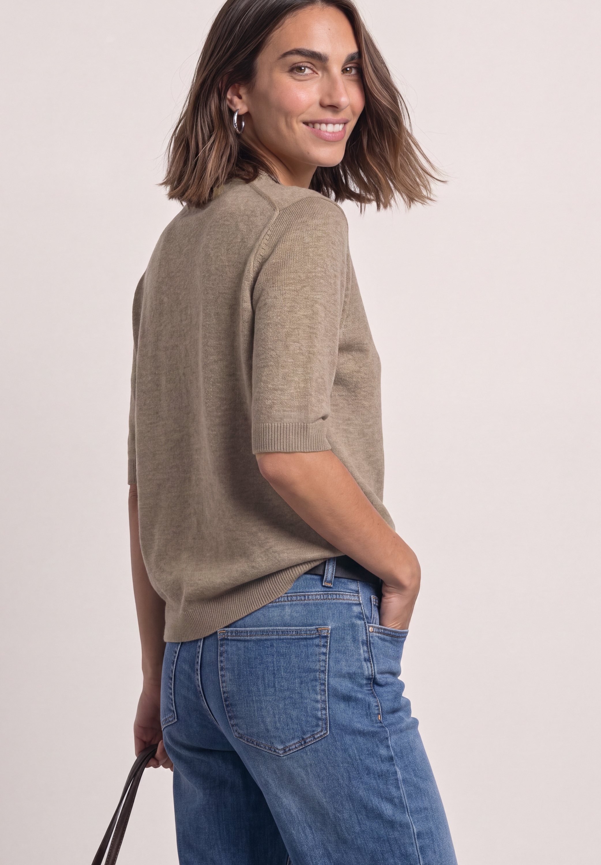 STREET ONE Strickpullover Halbarm Pullover mit Turtle Neck