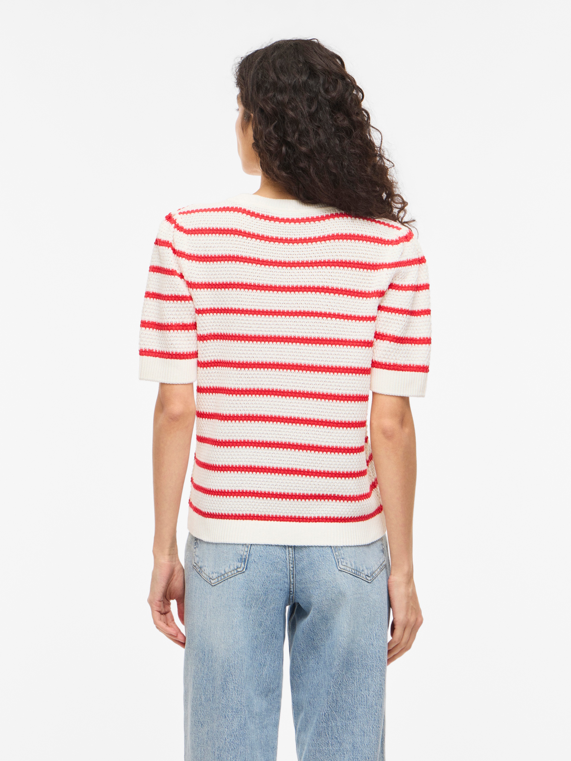Vila Kurzarmpullover »VIDALO O-NECK S/S STRIPE KNIT-NOOS«