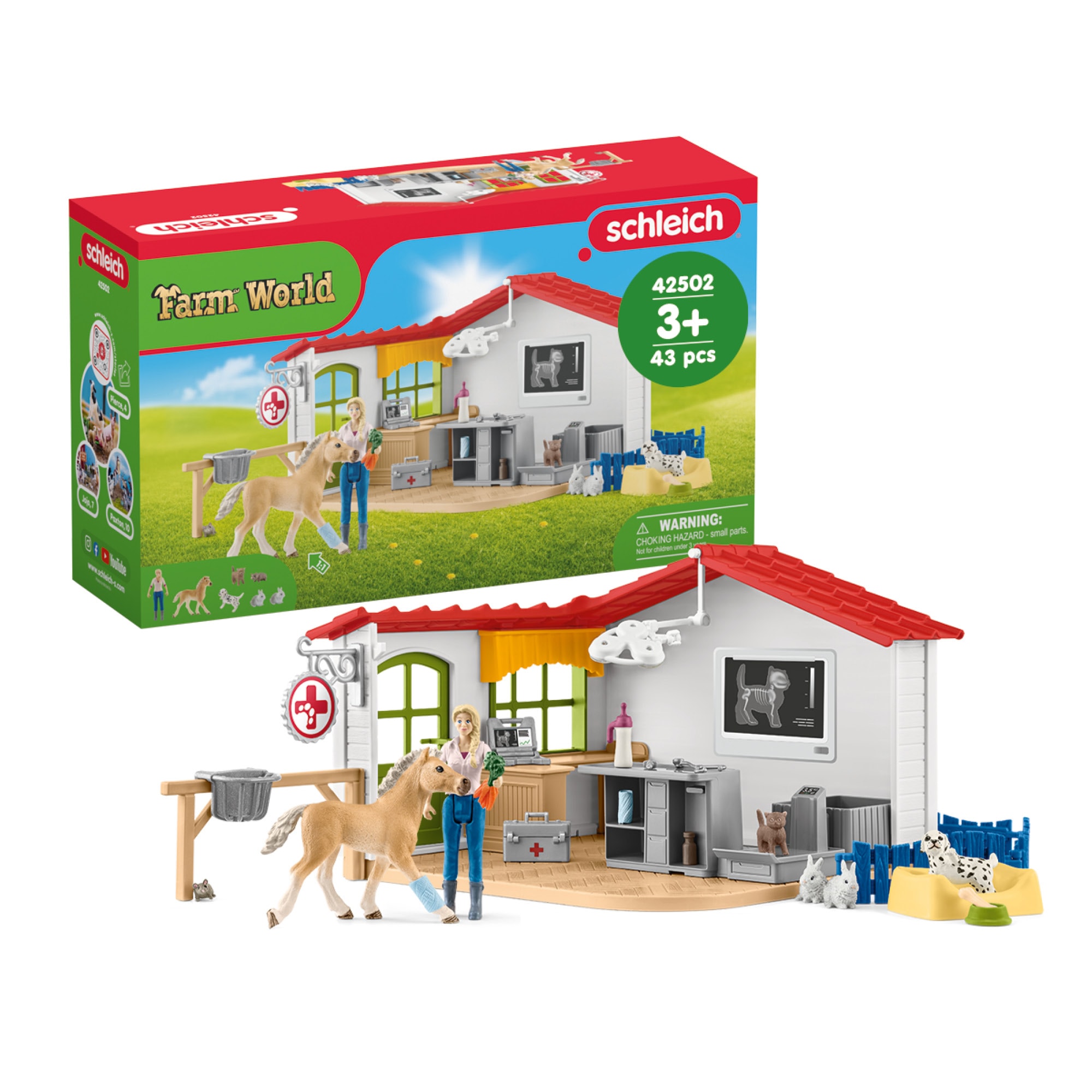 Schleich® Spielwelt »FARM WORLD, Tierarzt-Praxis mit Haustieren (42502)« Made in Europe