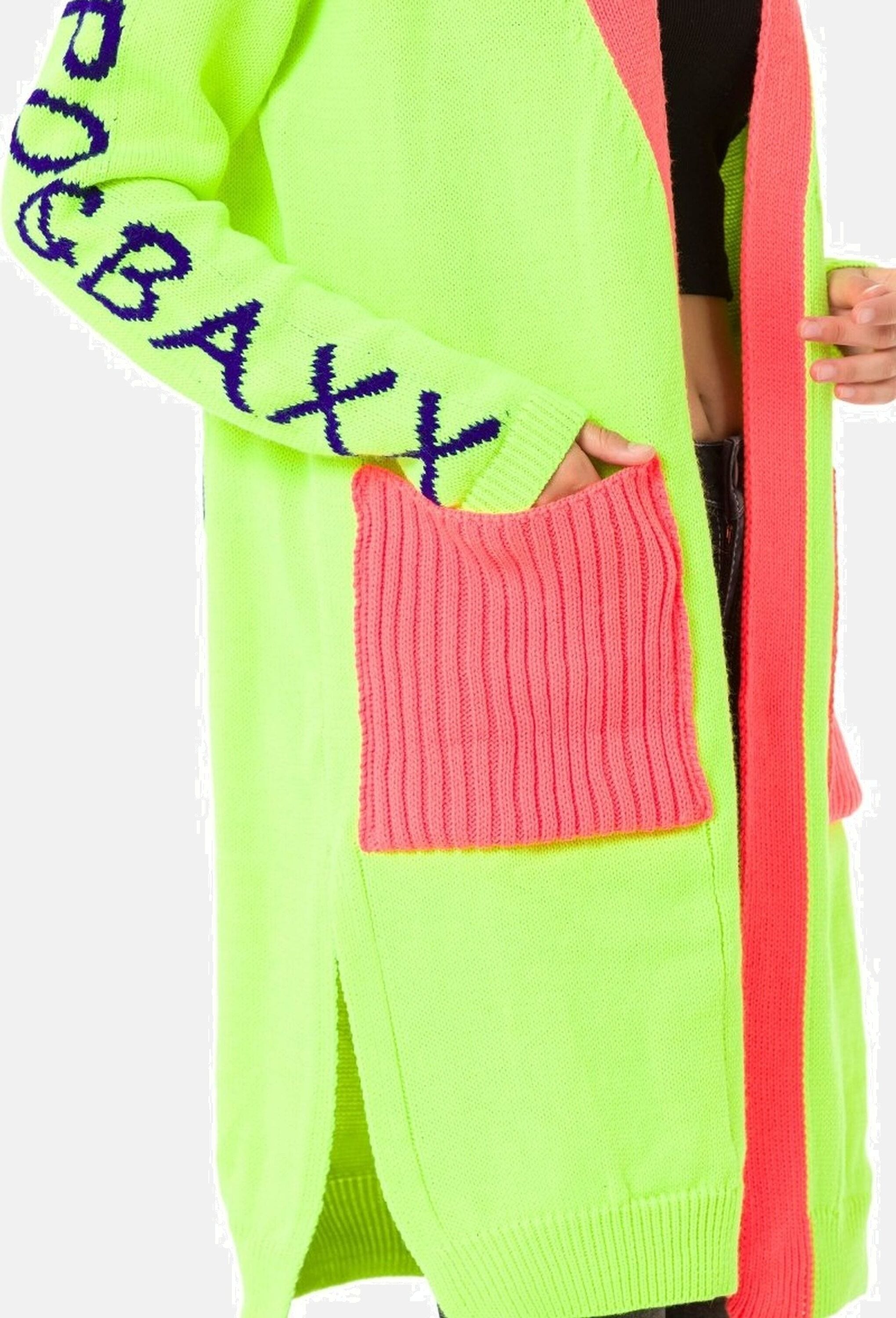 Cipo & Baxx Cardigan »Cipo & Baxx Stickjacke« Im coolen Neon-Design, WP242