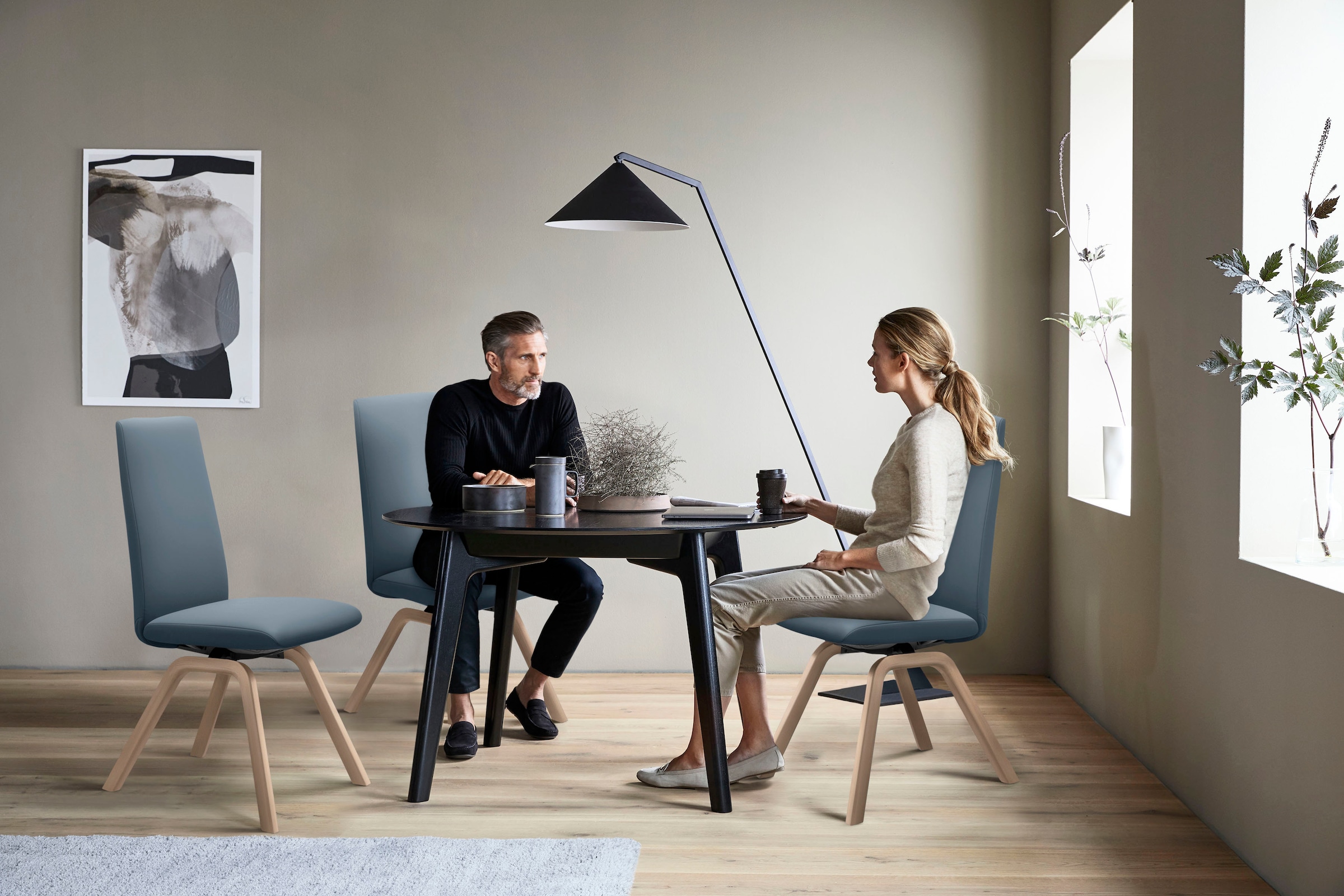 Stressless® Polsterstuhl »Laurel«, Leder PALOMA, High Back, Größe M, mit schräggestellten Beinen in Eiche natur