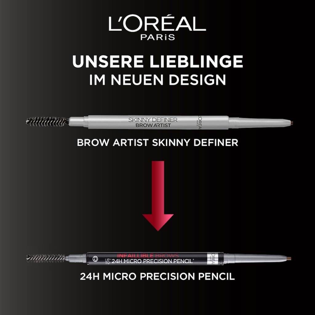 L'ORÉAL PARIS Augenbrauen-Stift »Brow Artist Skinny Definer«, Augen-Make-Up, in Stiftform mit Spiralbürste