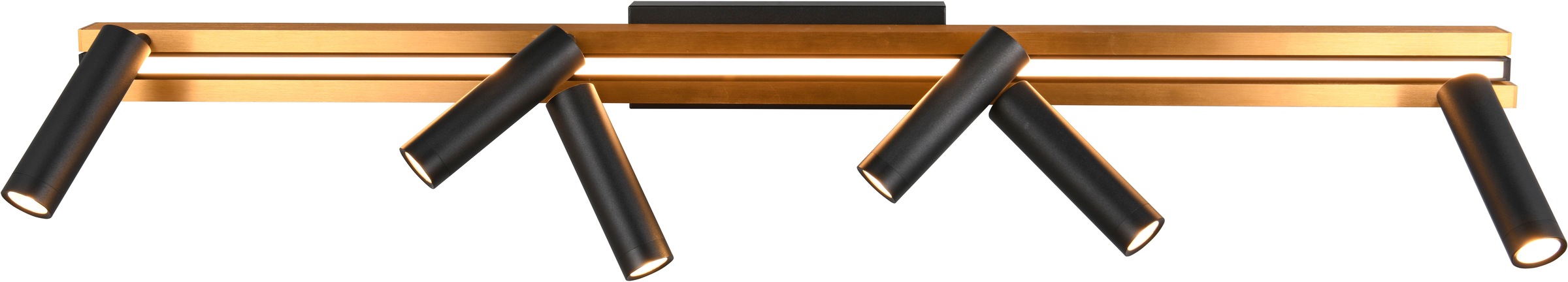 TRIO Leuchten LED Deckenleuchte »ZENO ausziehbare LED Deckenlampe mit 6 verstellbaren Spots dimmbar CCT« LED-Board 1 Stk. warmweiß - kaltweiß getrennt schaltbare Spots, Lichtfarbe einstellbar inkl Fernbedienung