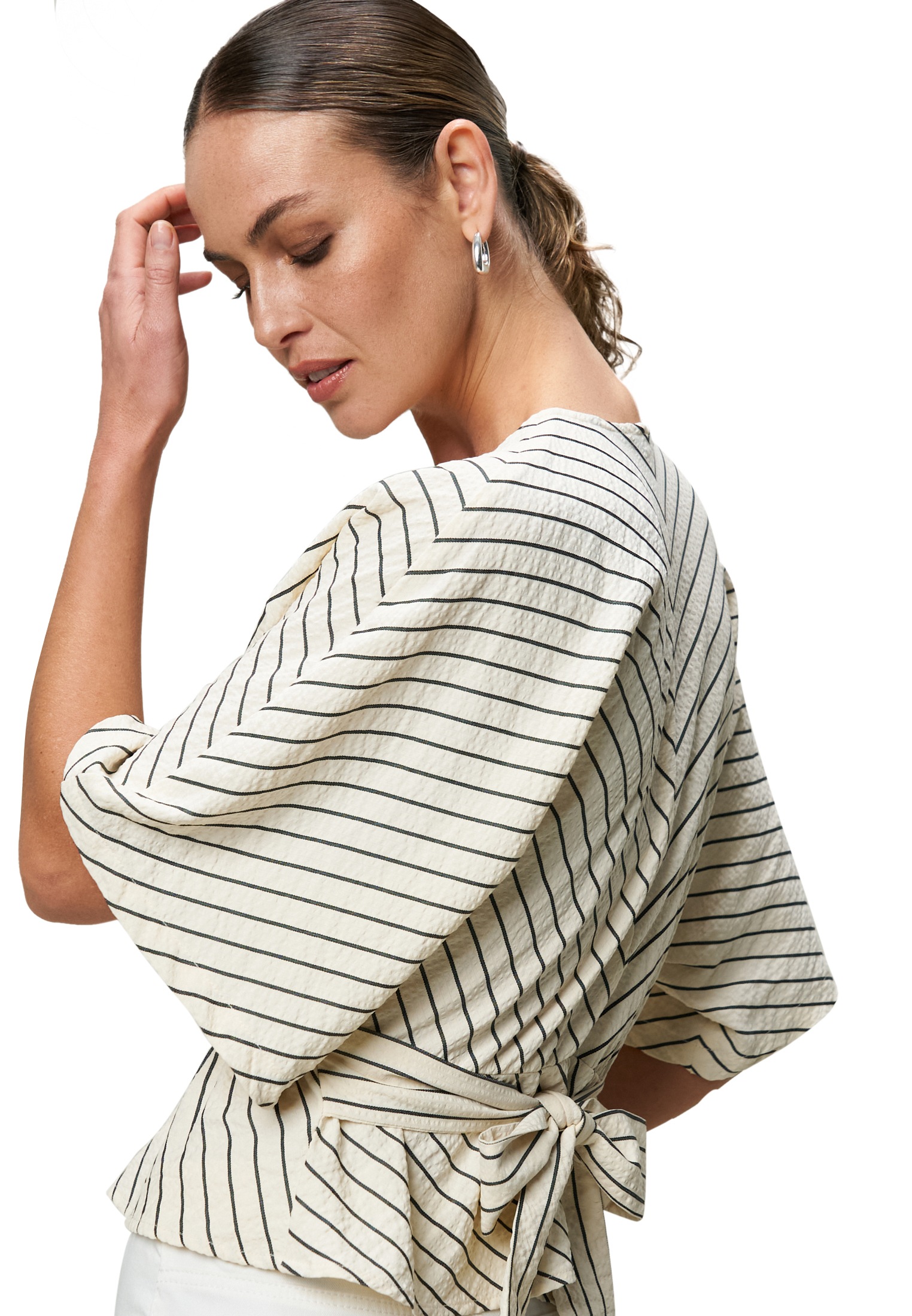 Zero Klassische Bluse »Bluse gestreift mit Fledermausärmeln«
