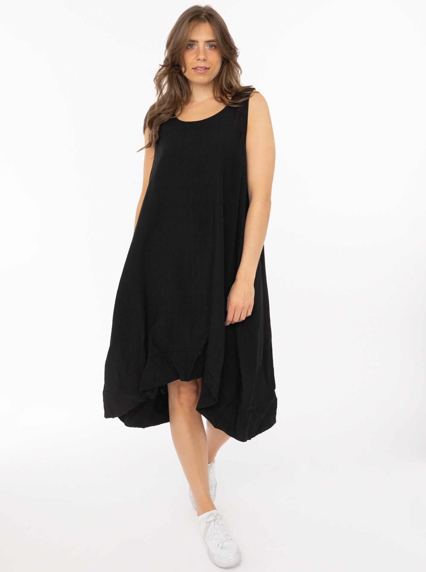 Zwillingsherz Sweatkleid »"Uni & Summer"« breite Träger,  hinten leicht länger, figurumspielend, aus Viskose