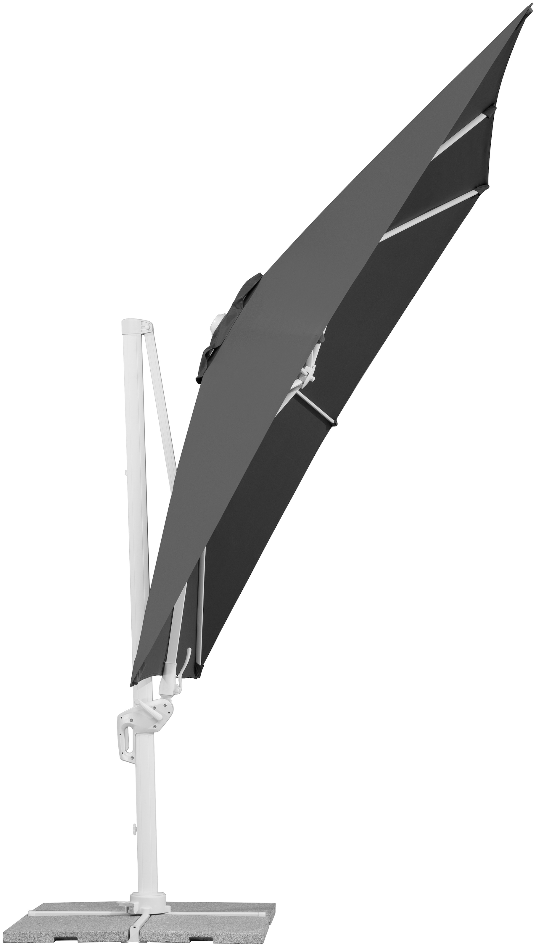 Schneider Schirme Ampelschirm »Rhodos Twist Bianco« mit Schutzhülle und Schirmständer, ohne Wegeplatten