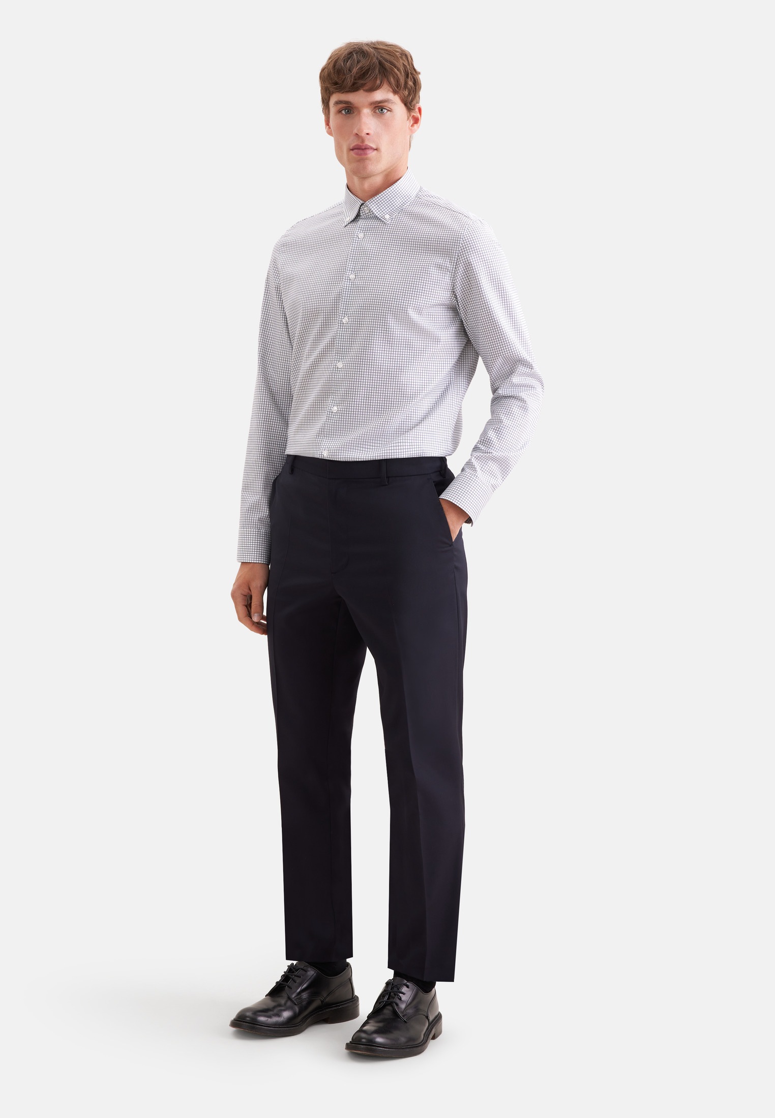 seidensticker Businesshemd »Schwarze Rose« Shaped 1/1 Button-Down-Kragen Karo