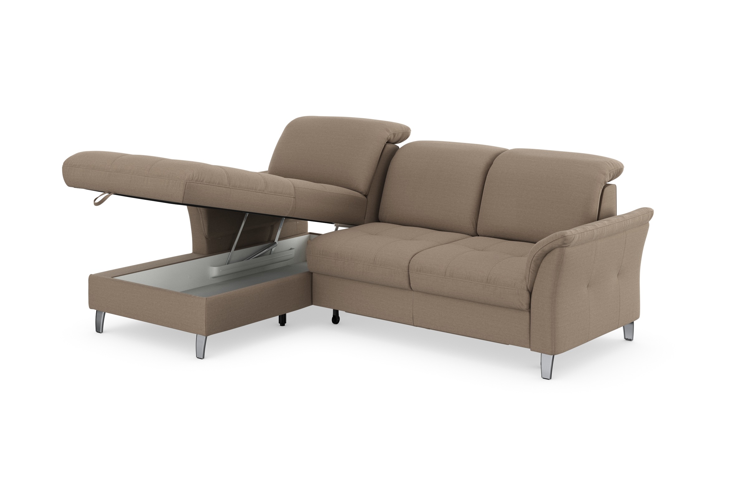 sit&more Ecksofa »Maggiore L-Form«, wahlweise mit Kopfteilverstellung, Bettfunktion und Bettkasten