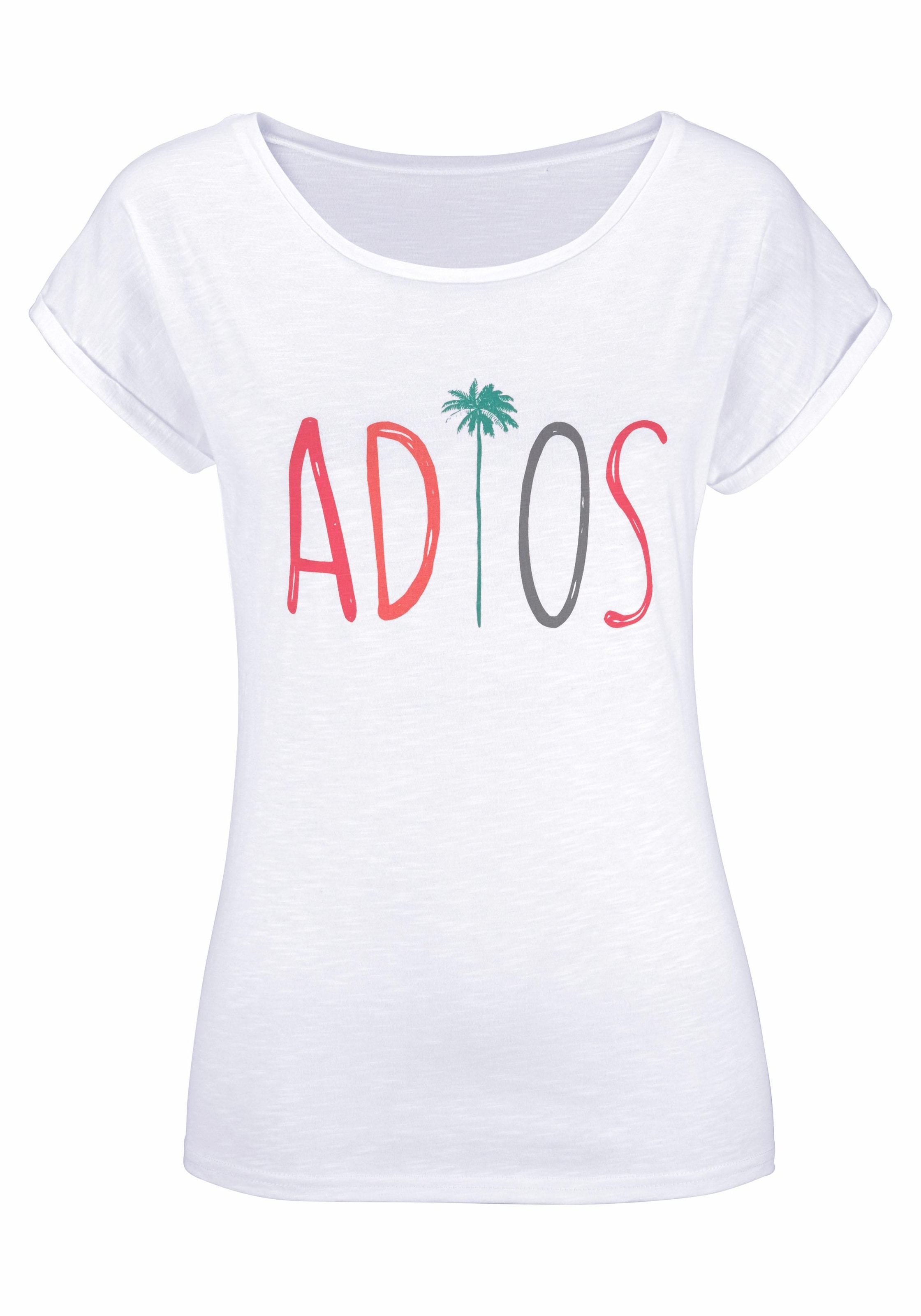Beachtime T-Shirt »mit Frontdruck "Adios"«, aus weicher Baumwoll-Qualität