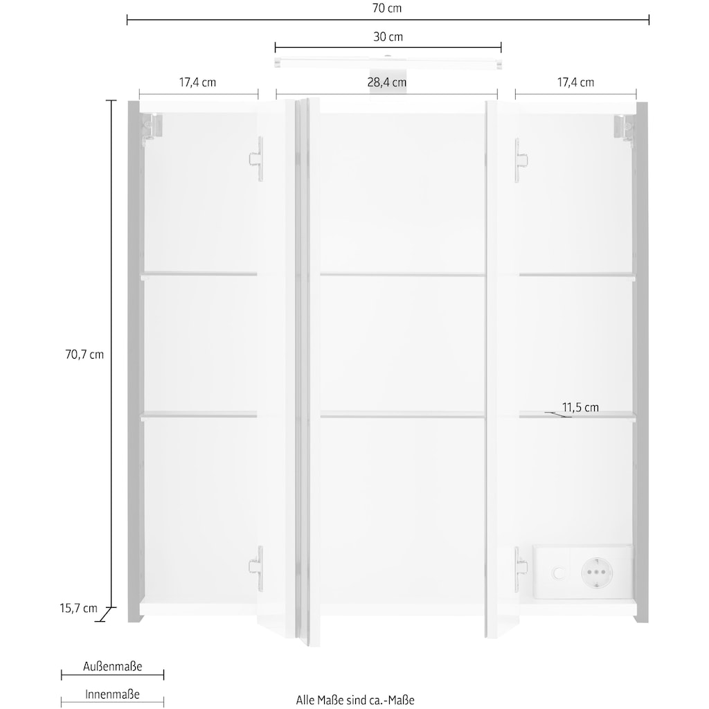 Schildmeyer Spiegelschrank »Lagona«