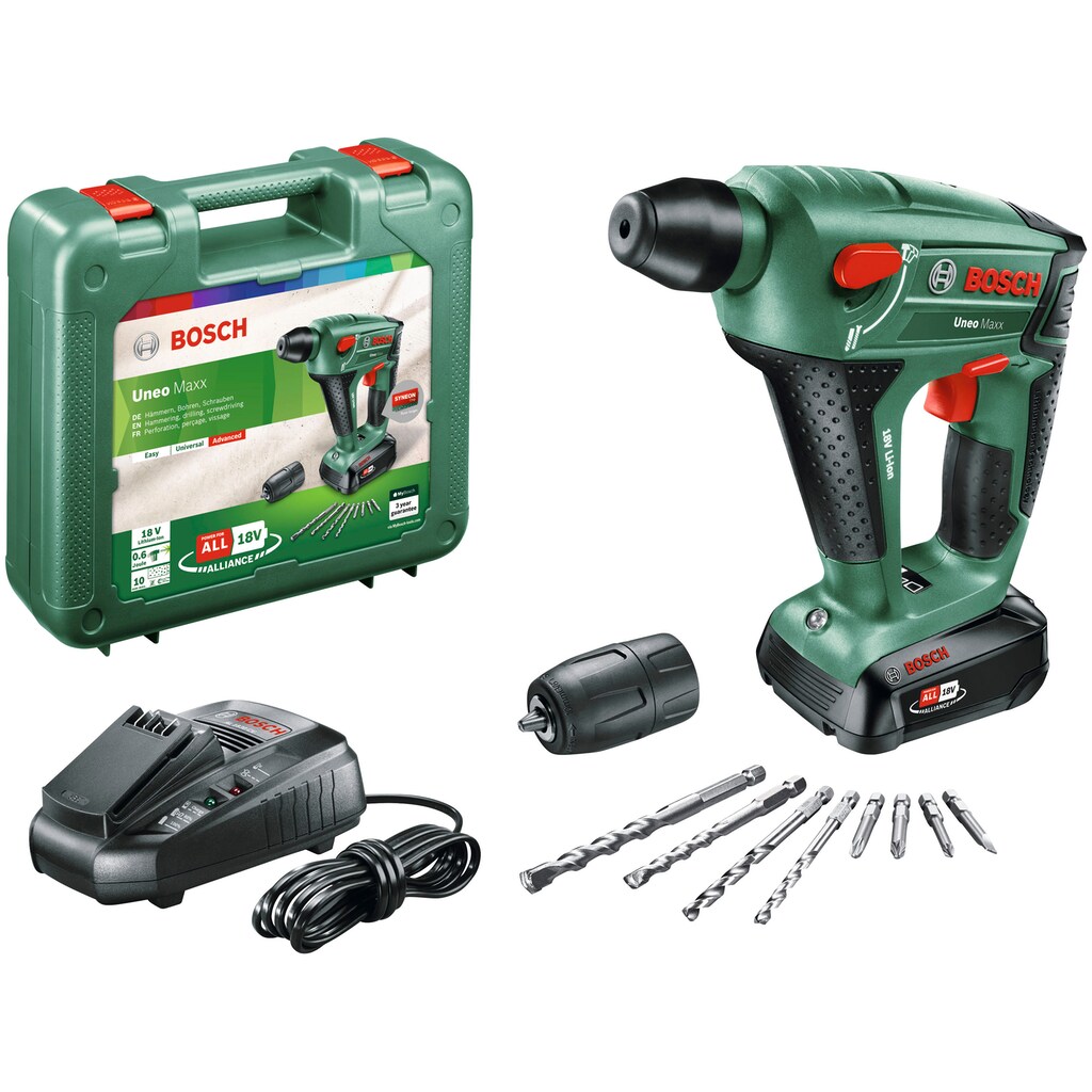 Bosch Home & Garden Akku-Bohrhammer »Uneo Maxx«, (Set)