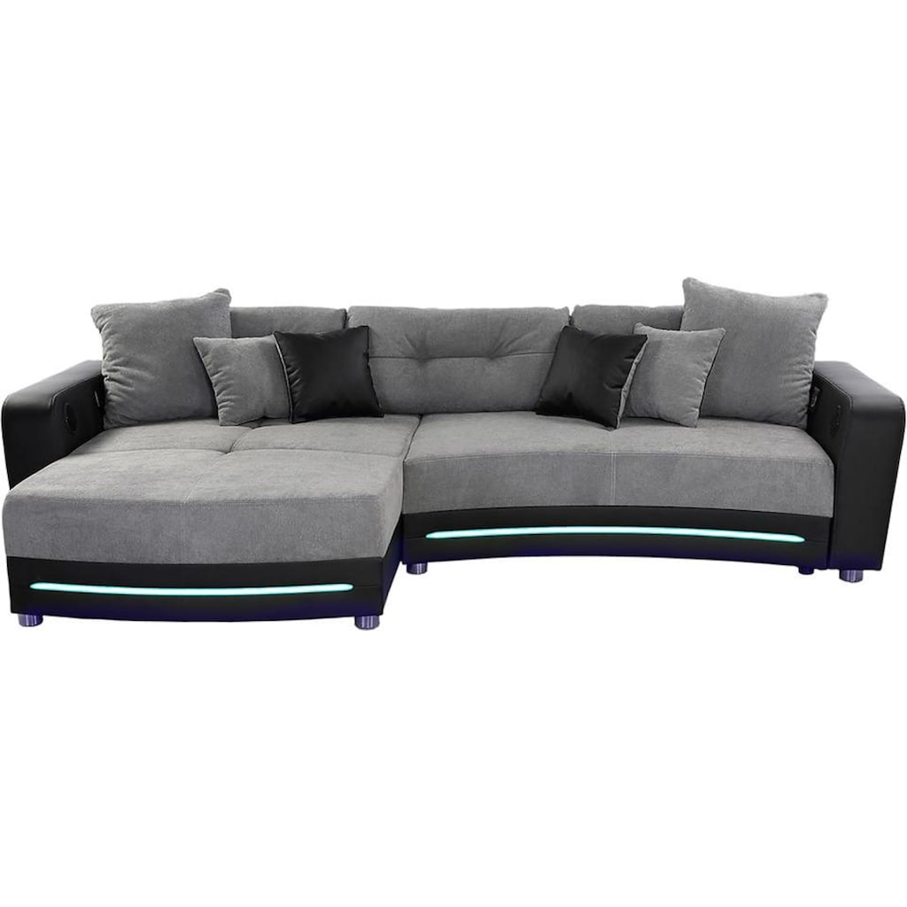 Jockenhöfer Gruppe Ecksofa Laredo, inklusive RGB-LED-Beleuchtung und Bluetooth-Soundsystem