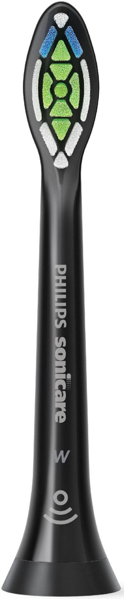 Philips Sonicare Aufsteckbürsten »Standard W2 Optimal White, Farbe schwarz«, mit der Bürstenkopferkennung, Standardgröße