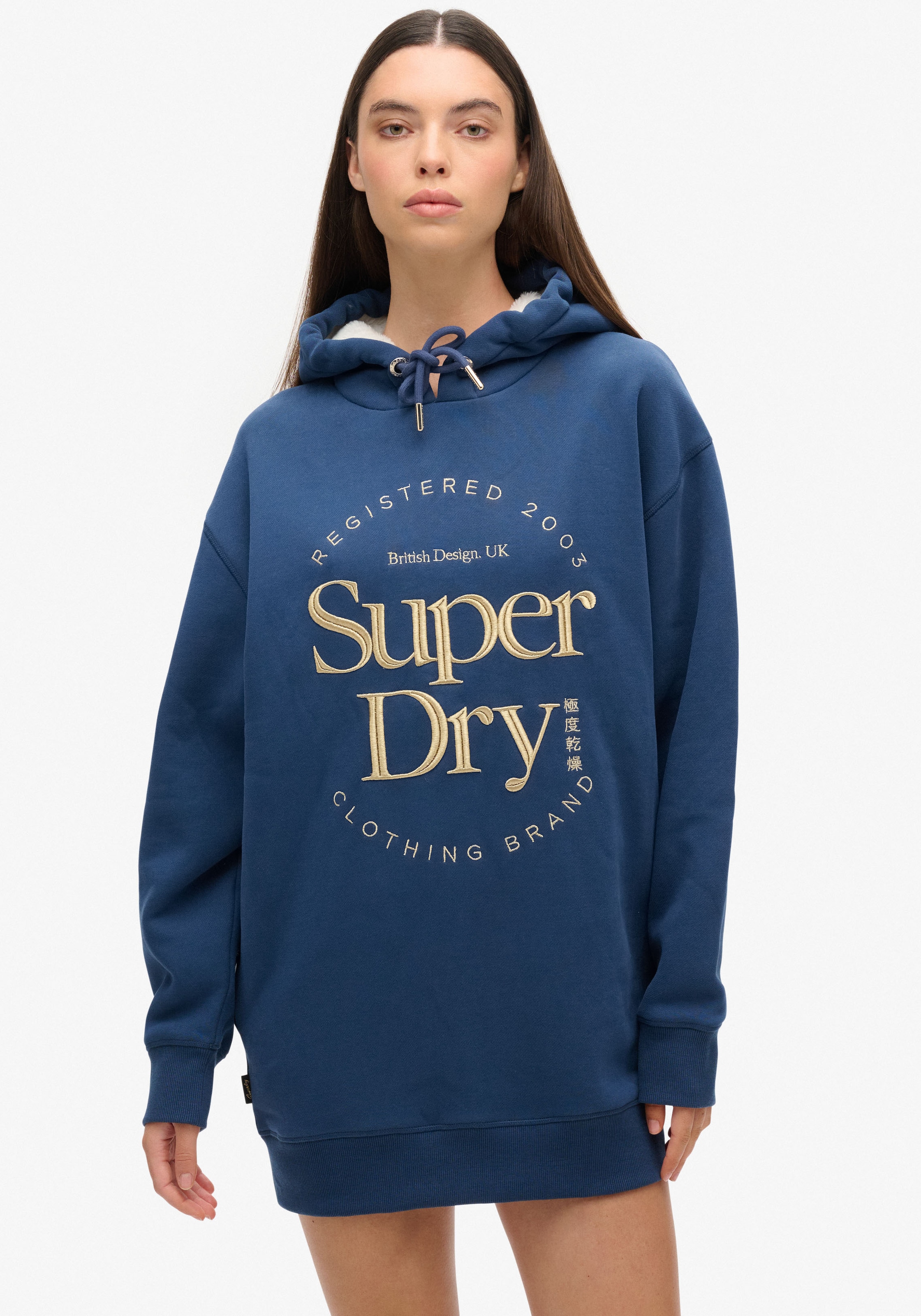 Superdry Jerseykleid »LUXE METALLIC LOGO HOOD DRESS«