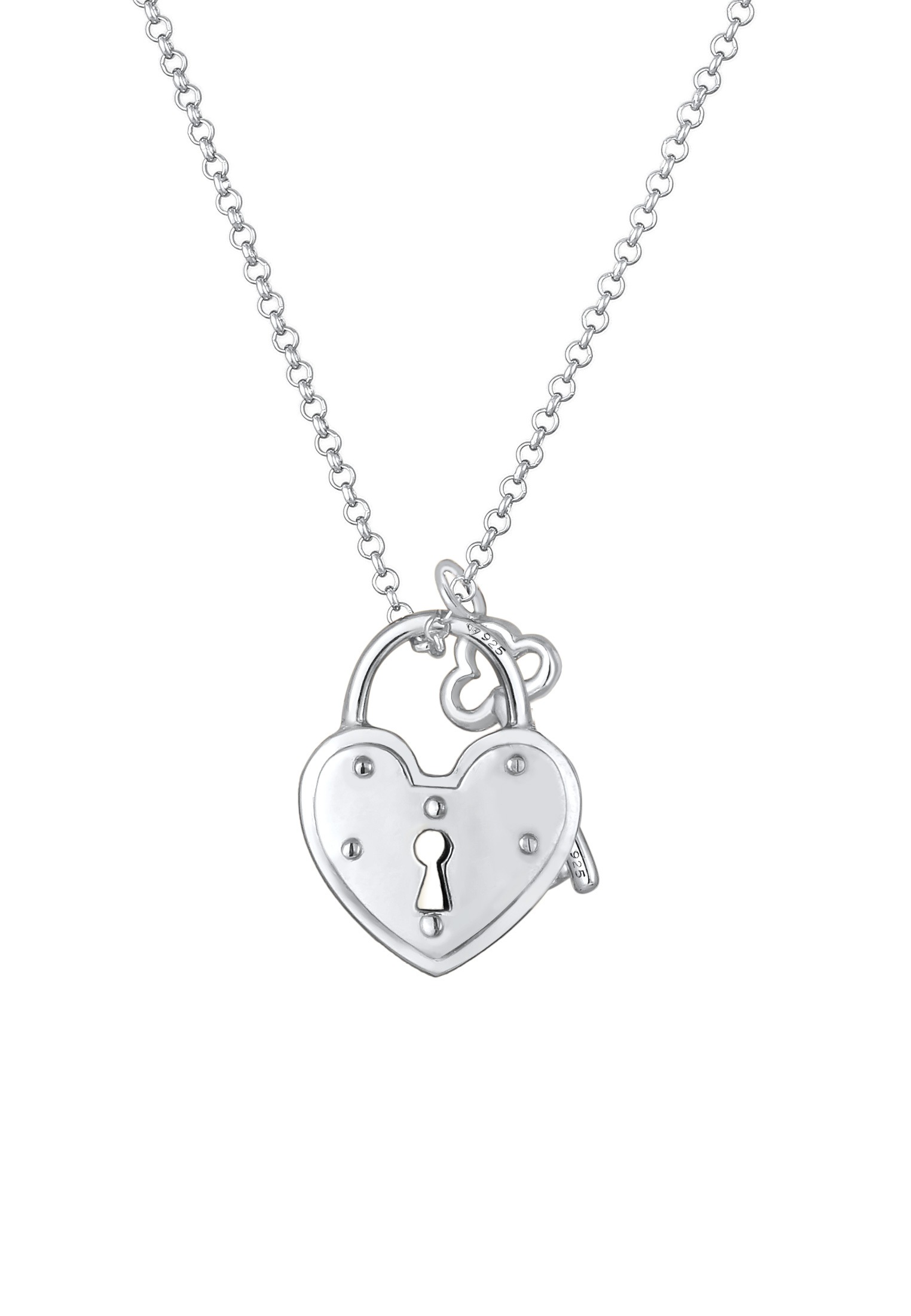 Elli Kette mit Anhänger »Halskette Schloss Schlüssel Herz Anhänger Liebe 925 Silber«