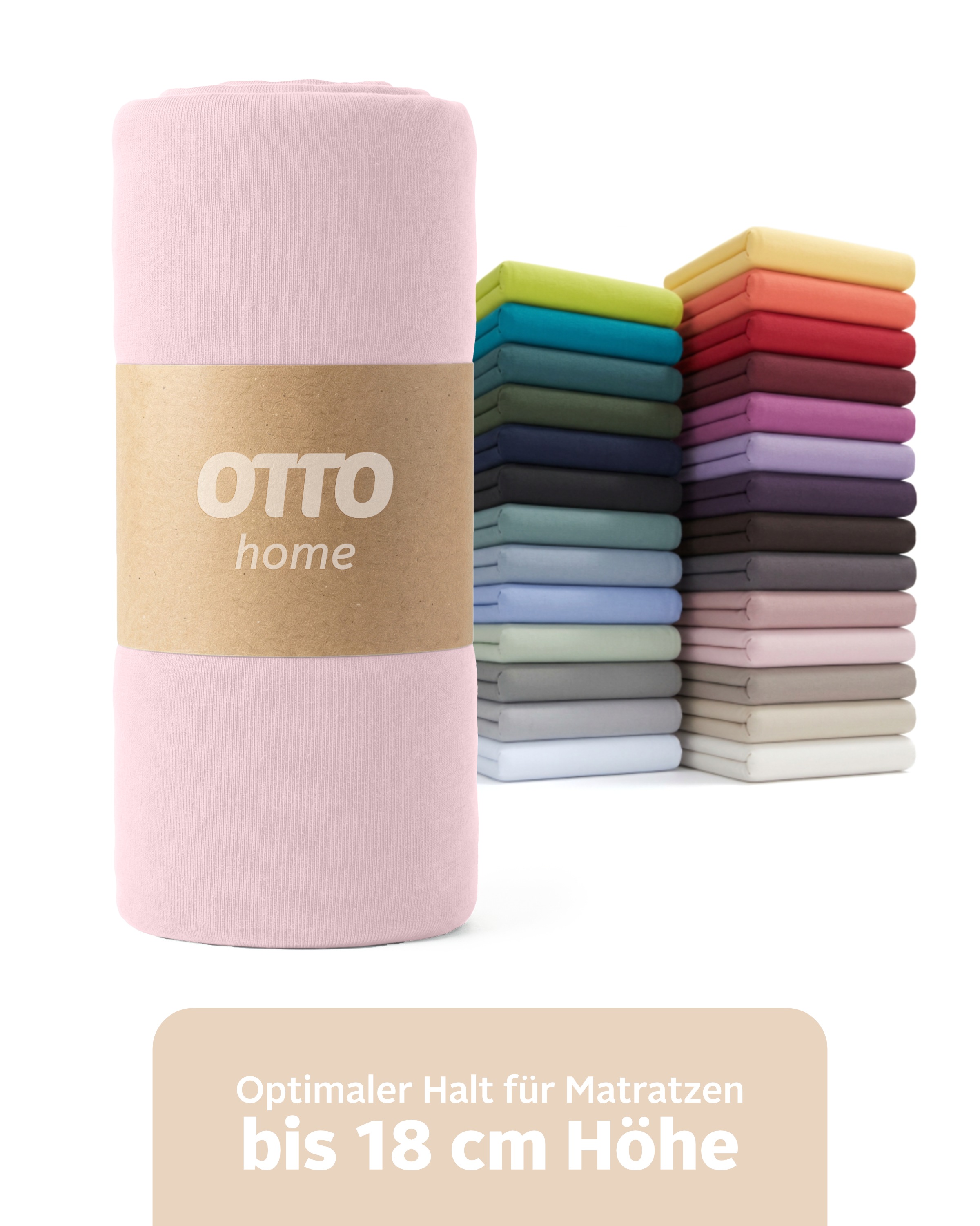 OTTO home Spannbettlaken "PHYSALIS in BASIC und PREMIUM Qualität, 100% Baumwolle" für Matratzen bis 18 cm Höhe, Bettlaken, Spannbetttuch, pflegeleicht