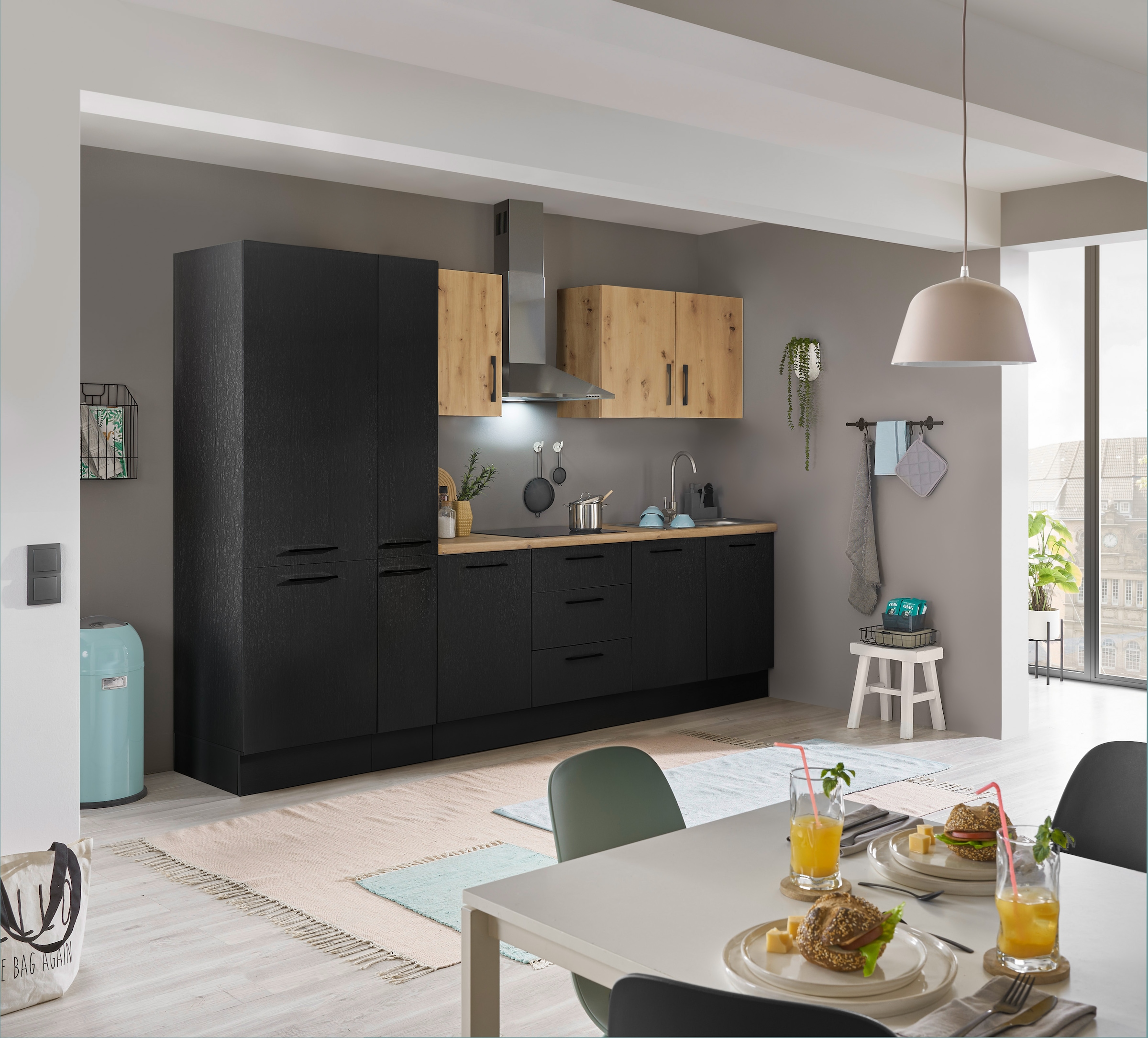 BASIC by Balculina Küchenzeile »Turin«, Breite 300 cm, wahlweise mit E-Geräten