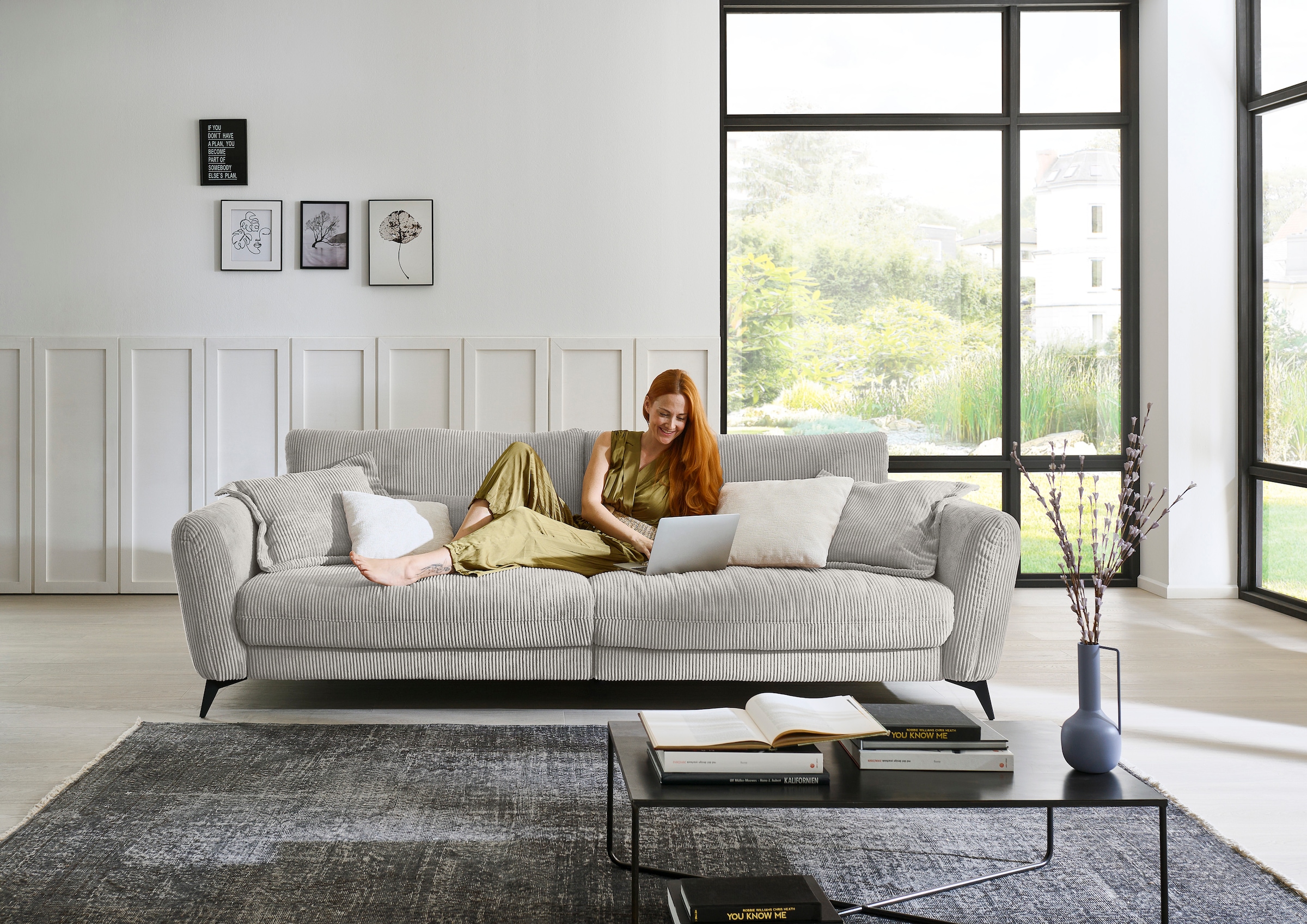 Die PlanBar Big-Sofa »MP-IN23149«, Kaltschaumpolsterung mit SoftSitz, Lose Rückenkissen