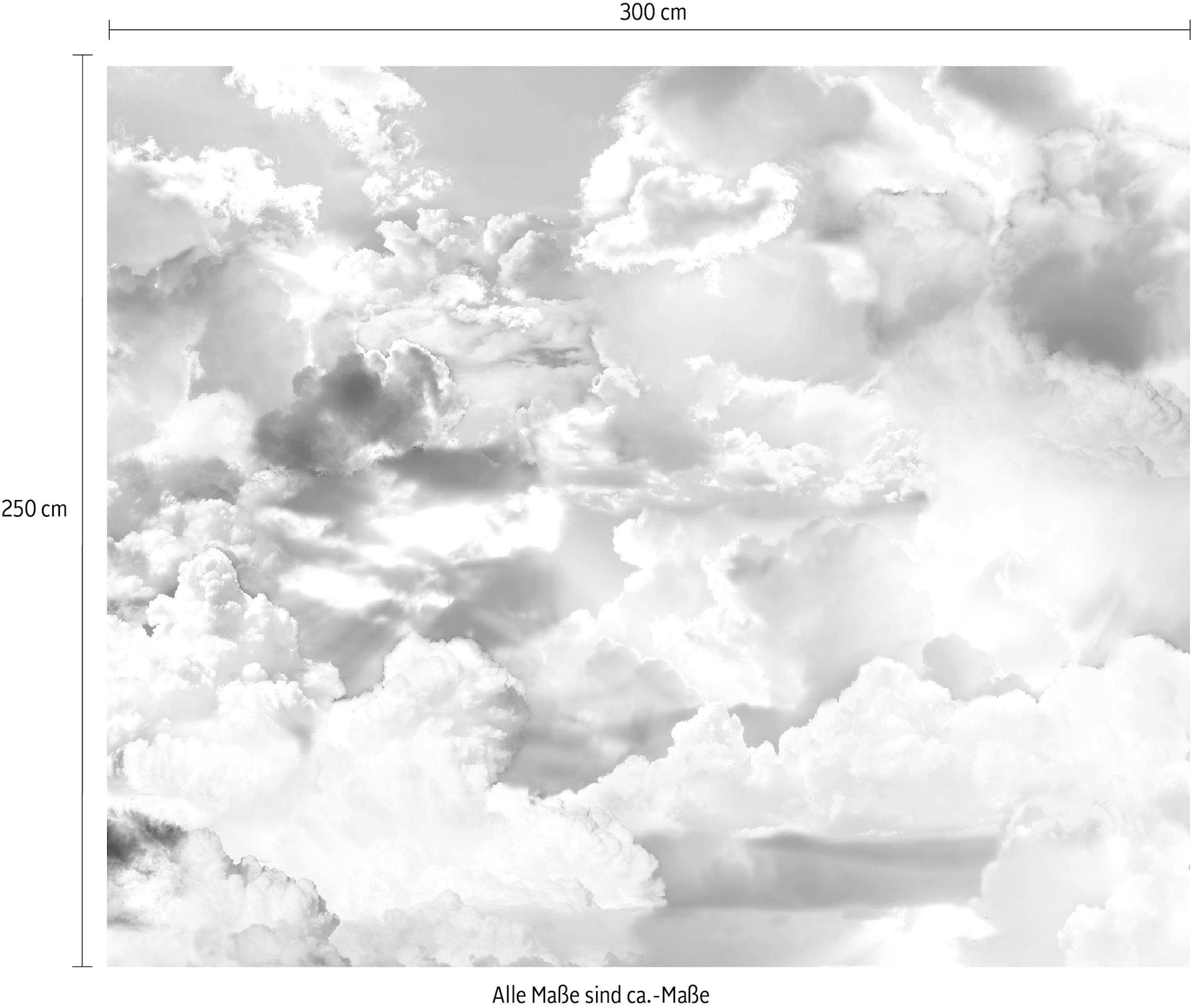 Komar Vliestapete »Digitaldruck Vlies - Clouds - Größe 300 x 250 cm«, bedruckt, Wohnzimmer, Schlafzimmer