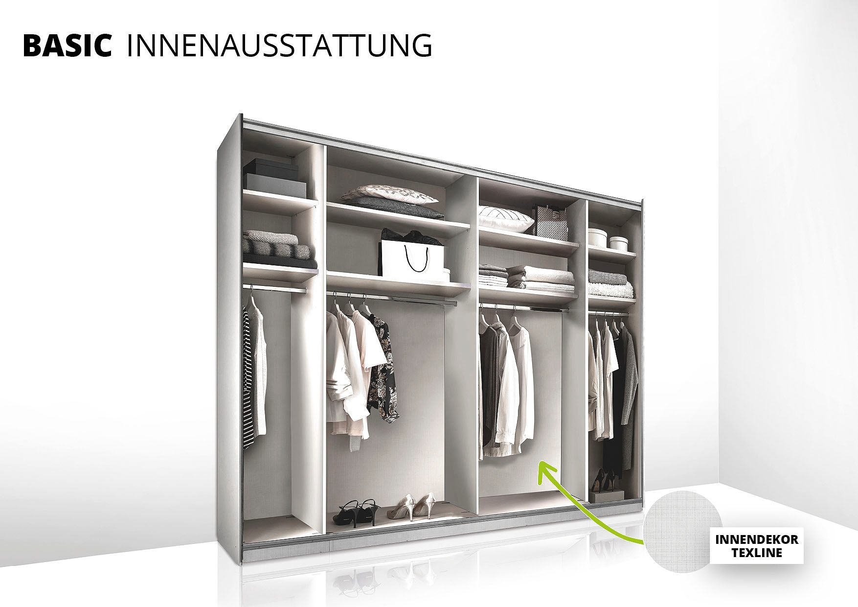 STAUD Schwebetürenschrank »Sonett 100 G, Made in Germany« mit vier verschiedenen Ausstattungsvarianten