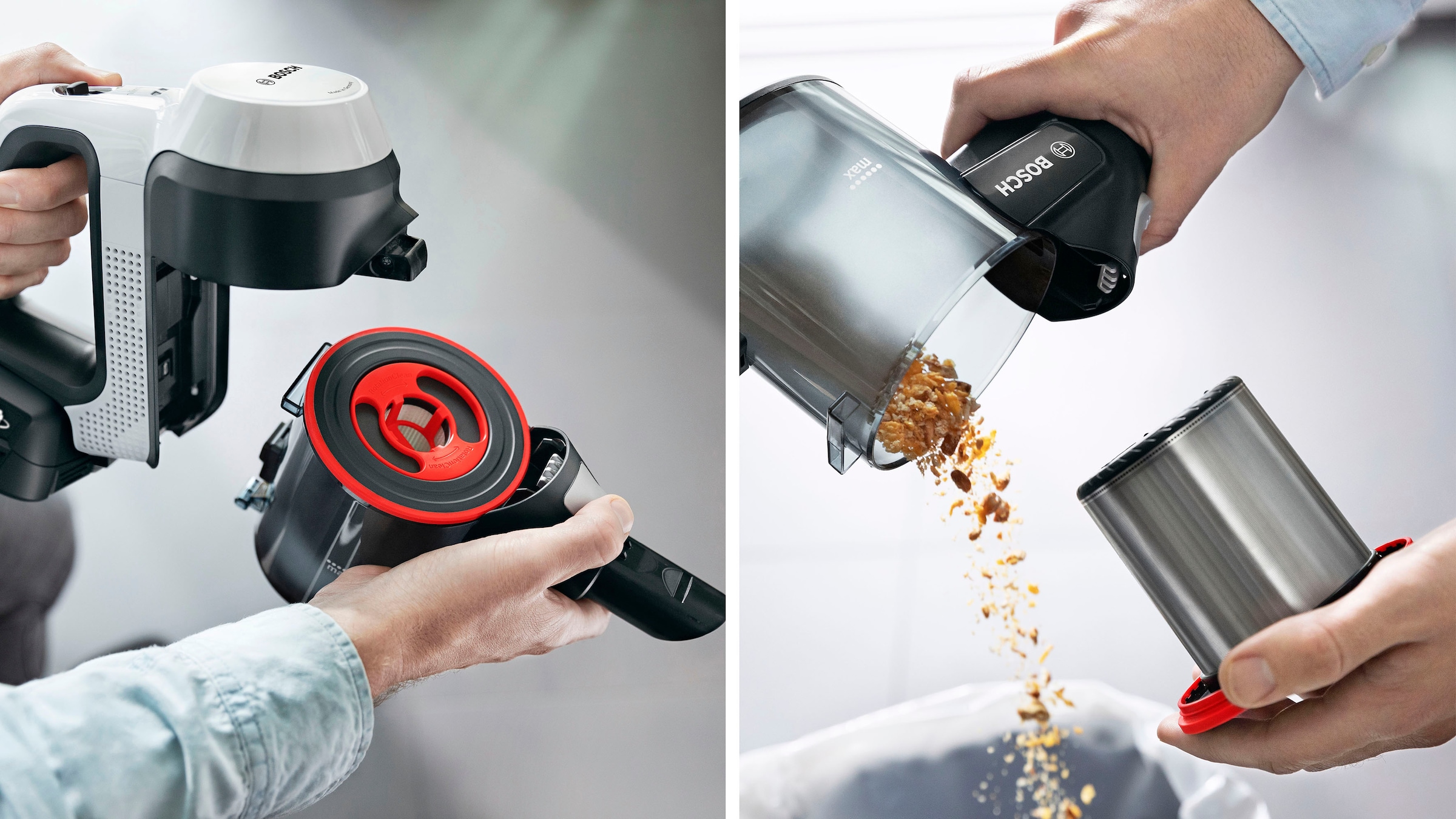 BOSCH Akku-Bodenstaubsauger »Unlimited 7 BSS715CARP, 5.0 Ah Akku, Knickrohr, Hygiene-Filter,«, 10 Jahre Motorgarantie, Schnellladegerät, Made in Germany, weiß