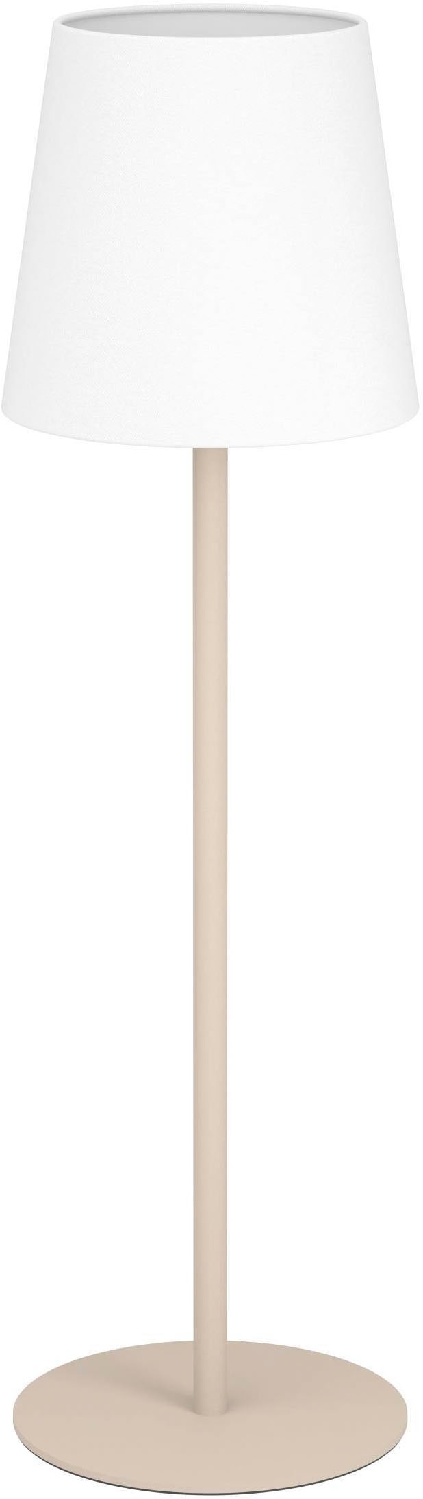 EGLO Tischleuchte »Fiorana Nachttischlampe, Tischlampe in beige und weiß, E14, Lampe« E14 1 Stk. Tischleuchte - H53 x Ø15 cm - sandfarben - 1X40W exkl.