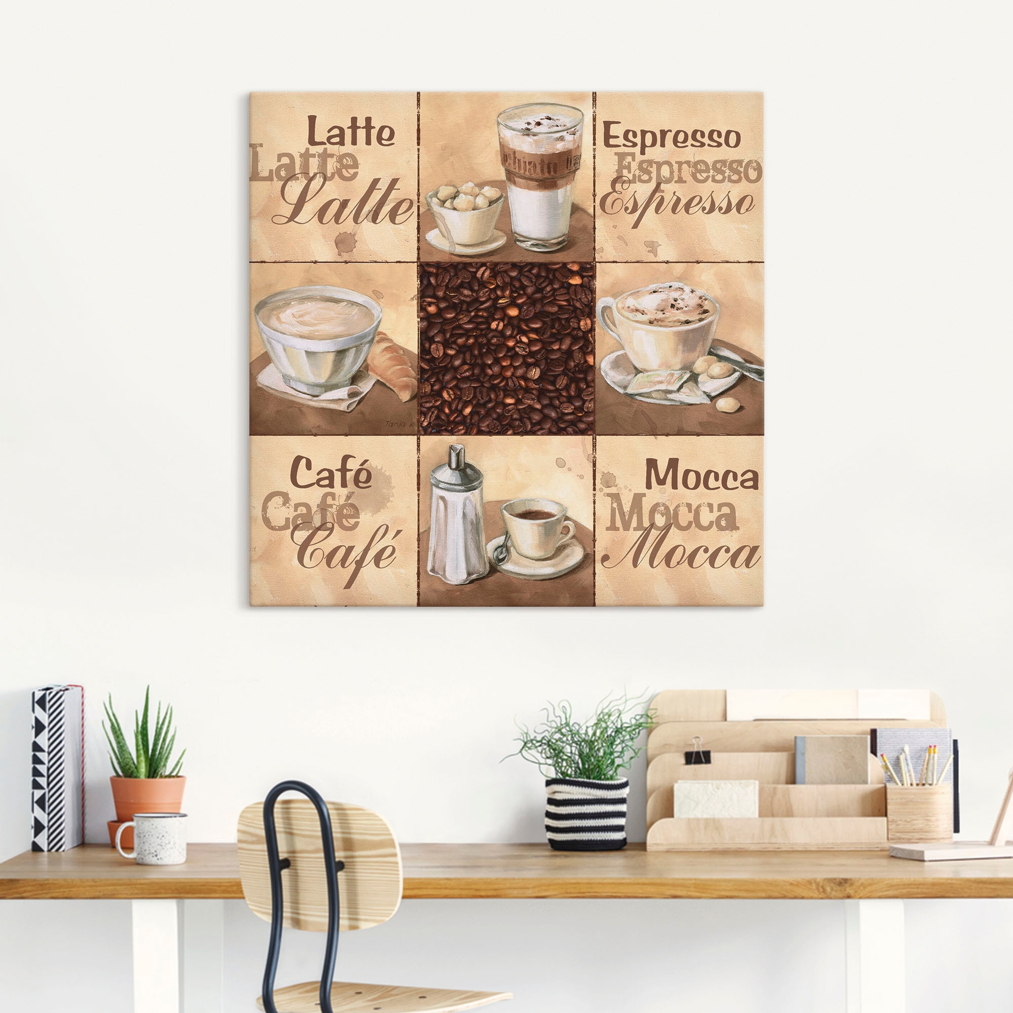 Artland Wandbild »Kaffee Collage II«, Getränke, (1 St.), als Alubild, Outdoorbild, Leinwandbild, Wandaufkleber, versch. Größen