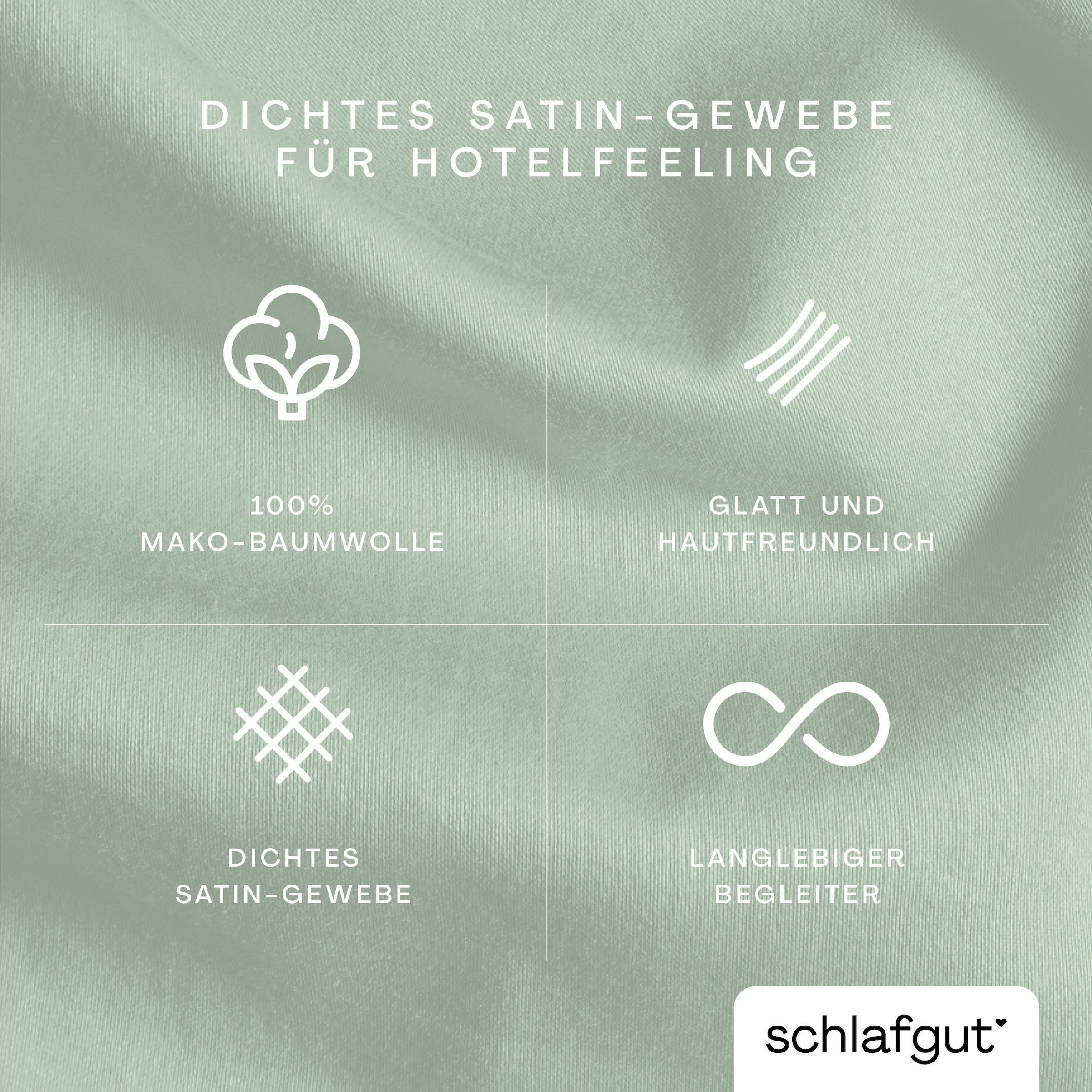 Schlafgut Kissenbezug »Woven Satin aus Mako-Baumwolle, langlebig, pflegeleicht, dicht gewebt«, (1 St.), Kissenhülle mit Reißverschluss, passender Bettbezug erhältlich
