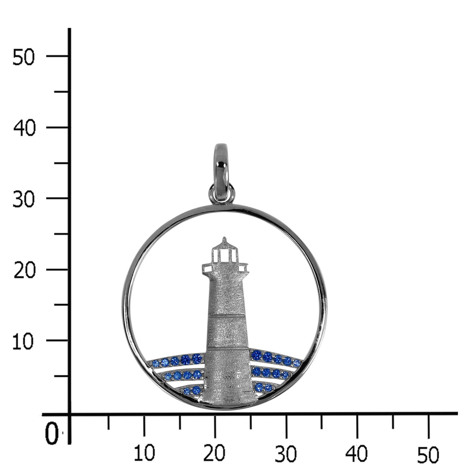 OSTSEE-SCHMUCK Kettenanhänger »- Leuchtturm 30 mm - Silber 925/000 - Zirkonia«