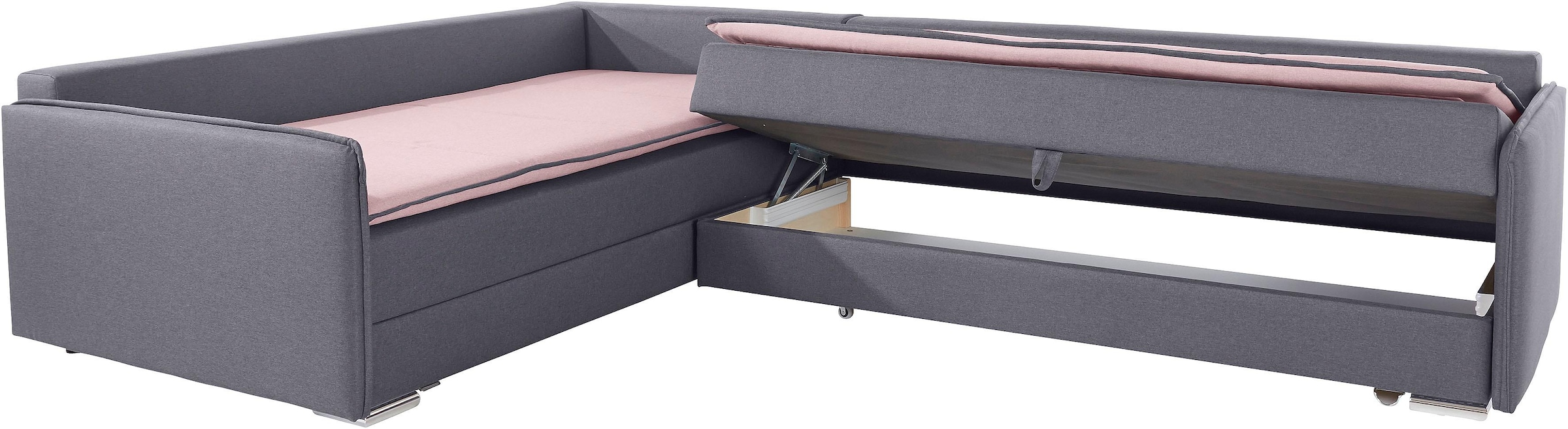 INOSIGN Ecksofa »Dream L-Form«, mit Federkern, mit Bettfunktion und Bettkasten