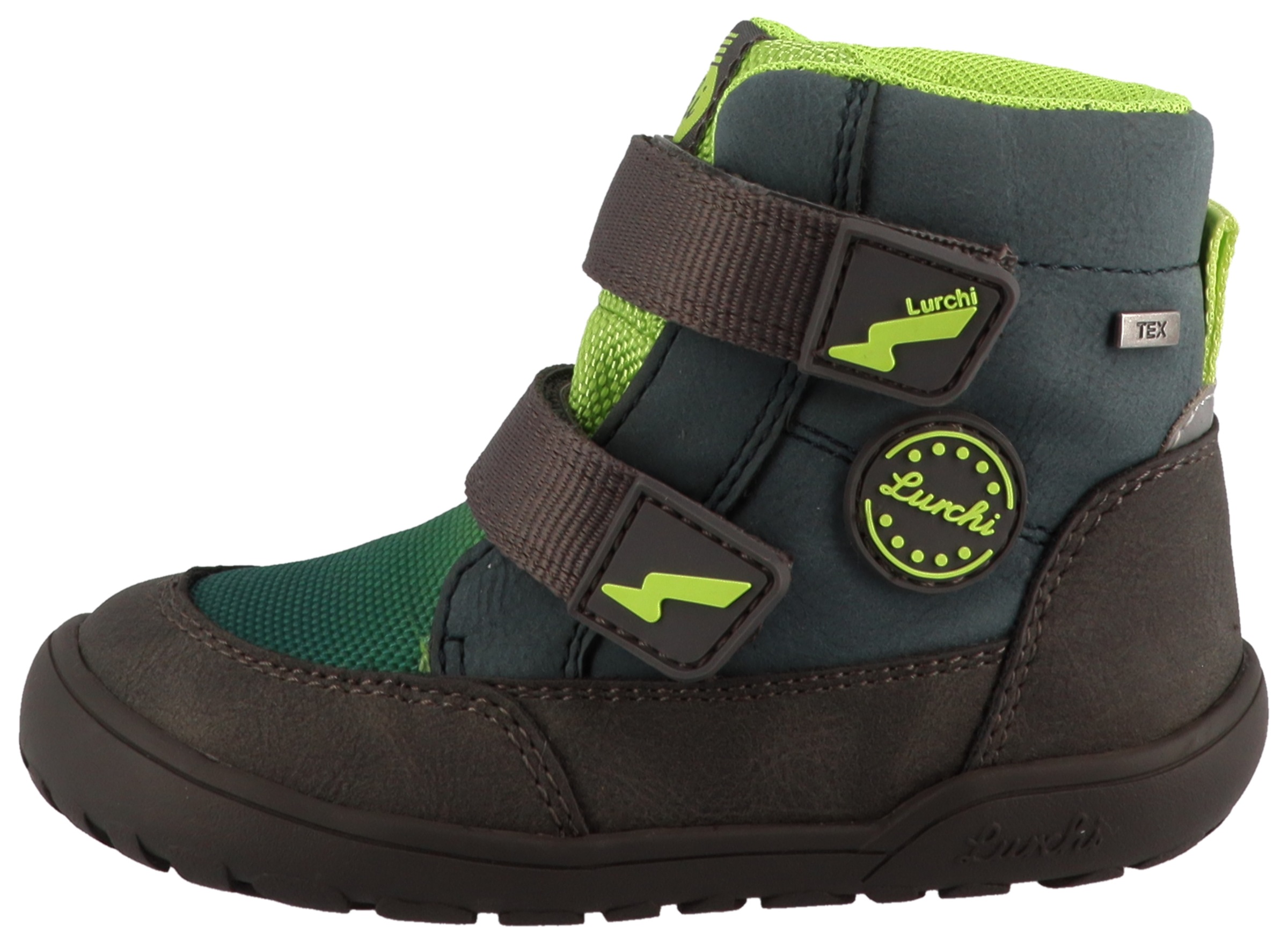 Lurchi, Herren, Barfußschuh »Jimmy Barefoot TEX« Klettboots mit TEX, Größenschablone zum Download, dunkelbraun-grün, 28, dunkelbraun-grün, Klettboots 