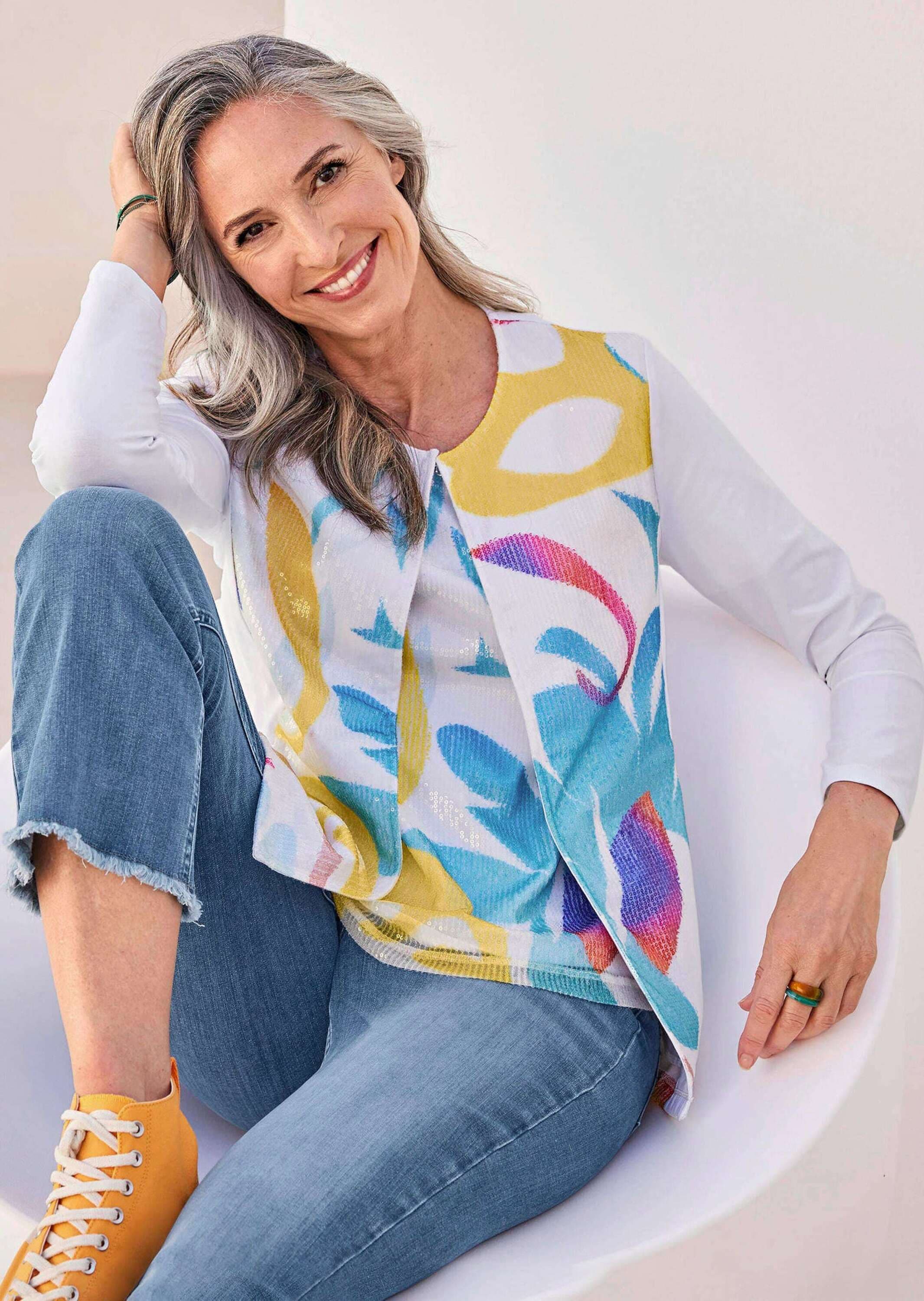 GOLDNER Sommerjacke »Jerseyjacke mit Pailletten« Pailletten