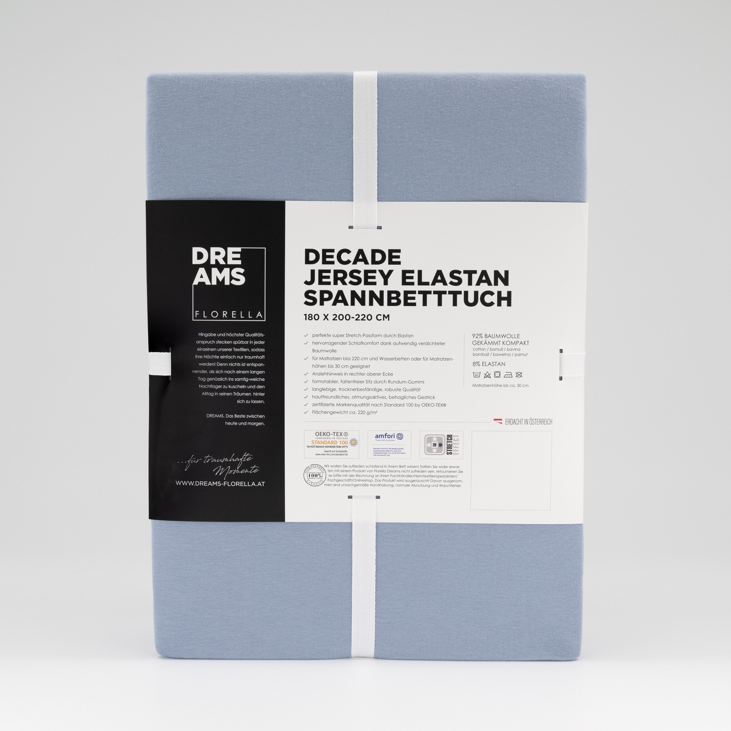 Florella Spannbettlaken »Decade Jersey Elastan, mit Rundum-Gummi«, für Matratzenhöhe bis 30 cm geeignet