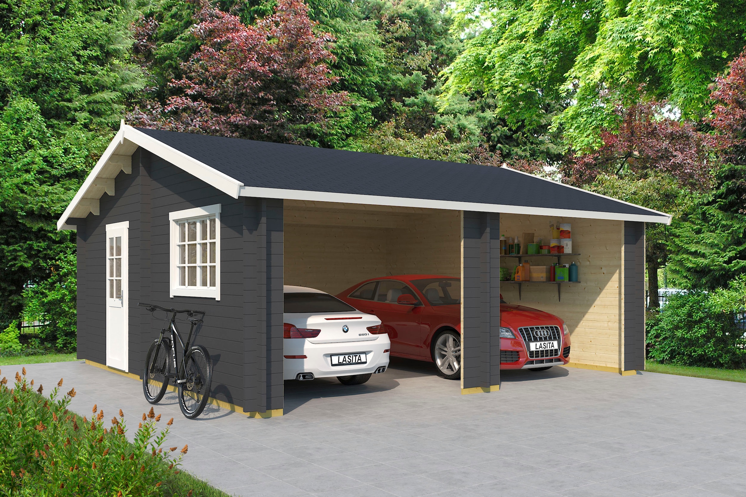 LASITA MAJA Garage »Falkland«, (Für 2 Fahrzeuge geeignet) online kaufen |  mit 3 Jahren XXL Garantie | Garagen