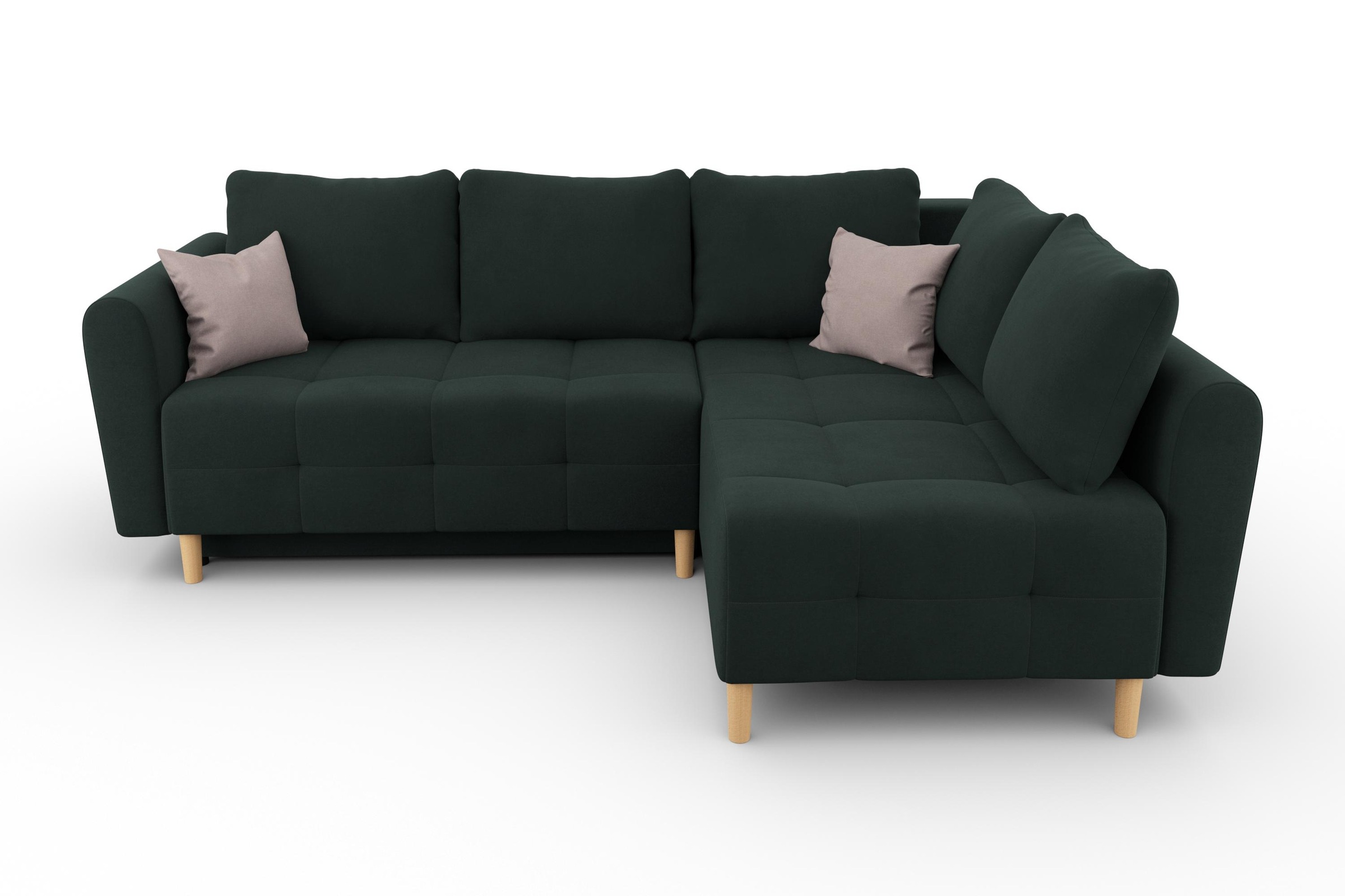 Home affaire Ecksofa »Nordic L-Form«, mit Bettfunktion und Bettkasten, Steppung, Federkern, 2 Zierkissen