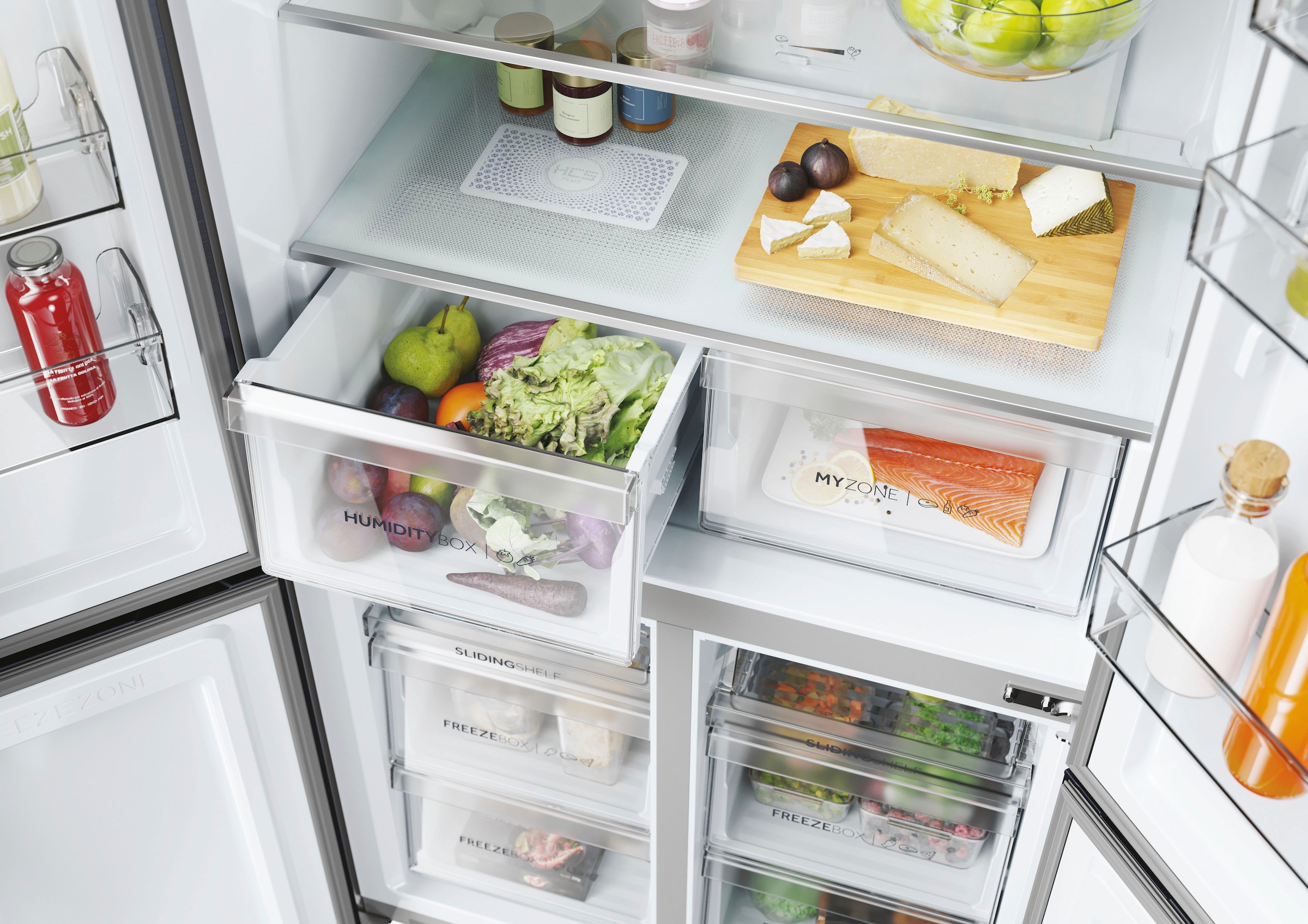 Haier Multi Door CUBE 90 SERIES 5 »HCR5919EHMP«, 190 cm hoch, 91 cm breit, Nutzinhalt: 525 Liter, Wasserdispenser