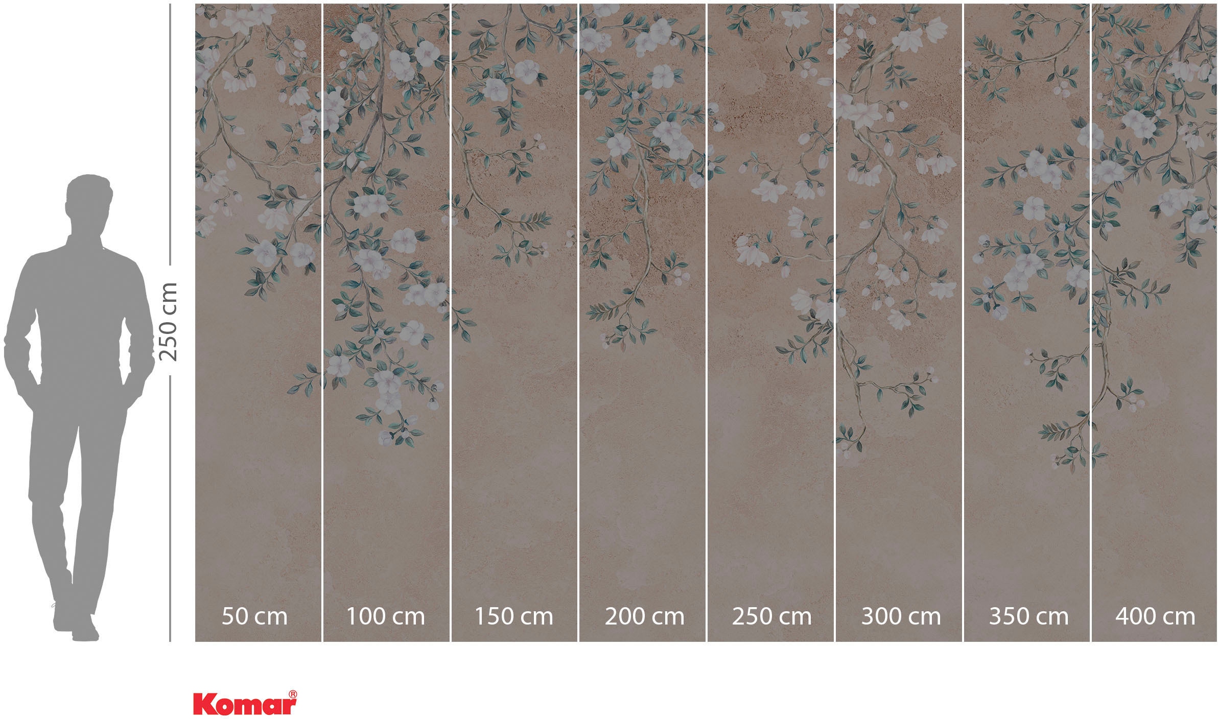 Komar Vliestapete »Digitaldruck Vlies -  Hanging Hanami - Größe 400 x 250 cm« bedruckt glatt Wohnzimmer, Schlafzimmer