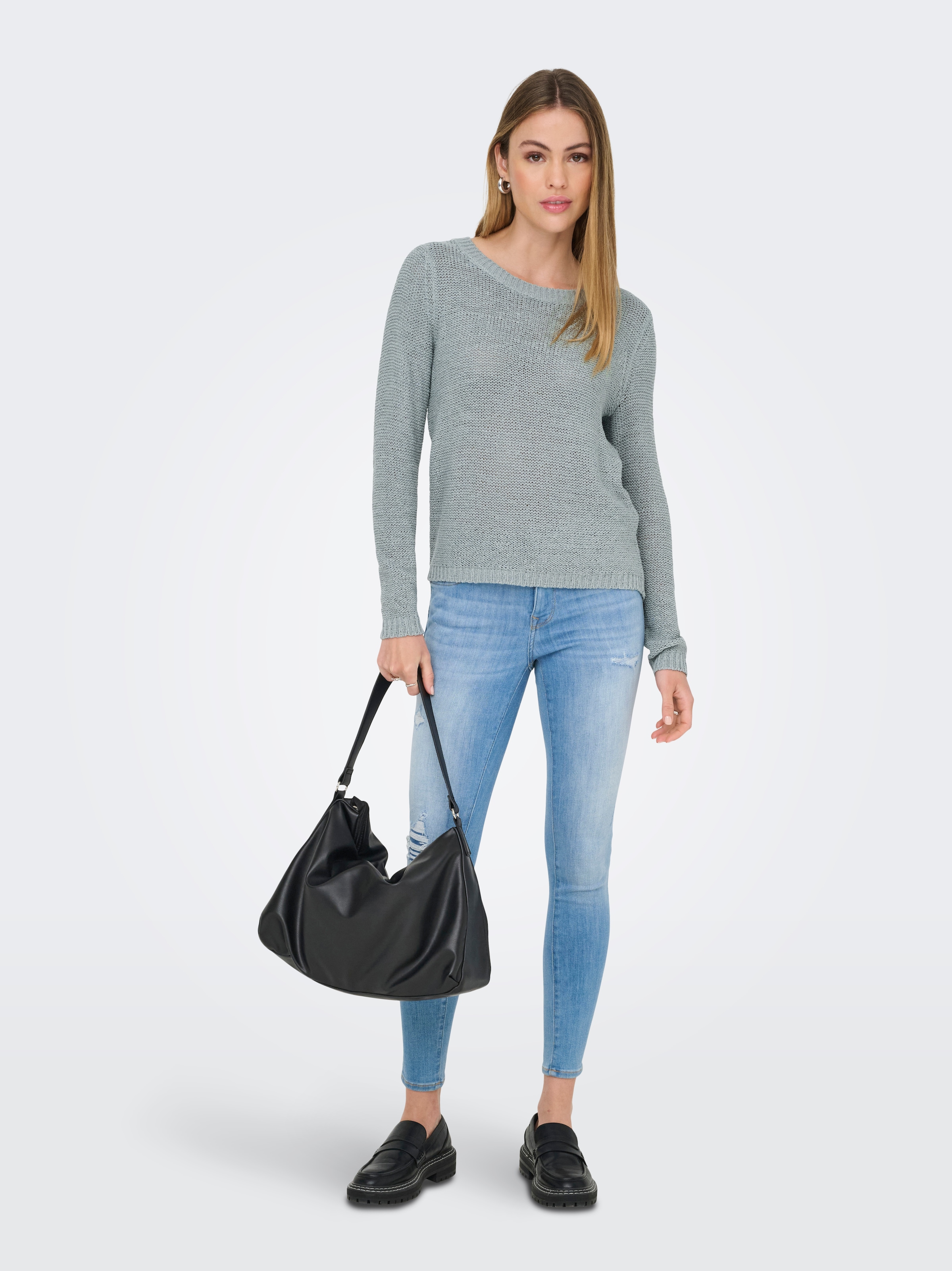 ONLY Strickpullover »ONLGEENA XO L/S PULLOVER KNT NOOS«, mit Rundhalsausschnitt