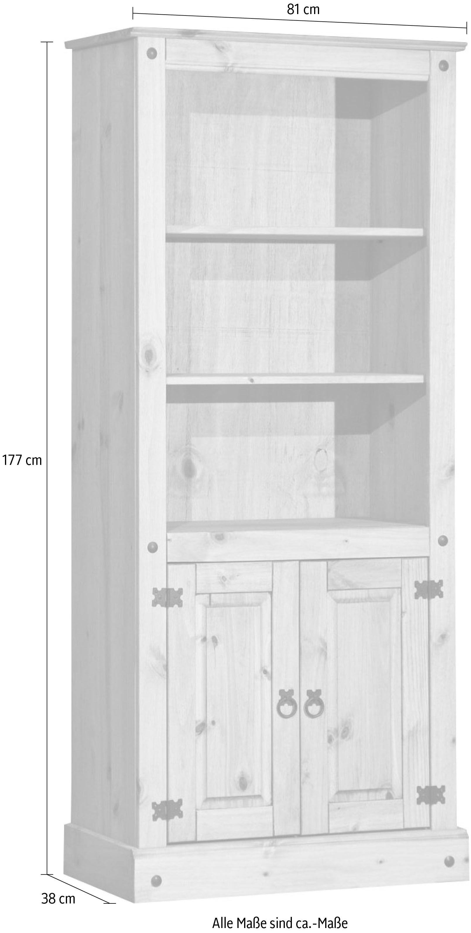 Möbilia Stauraumschrank mit sichtbarer Maserung