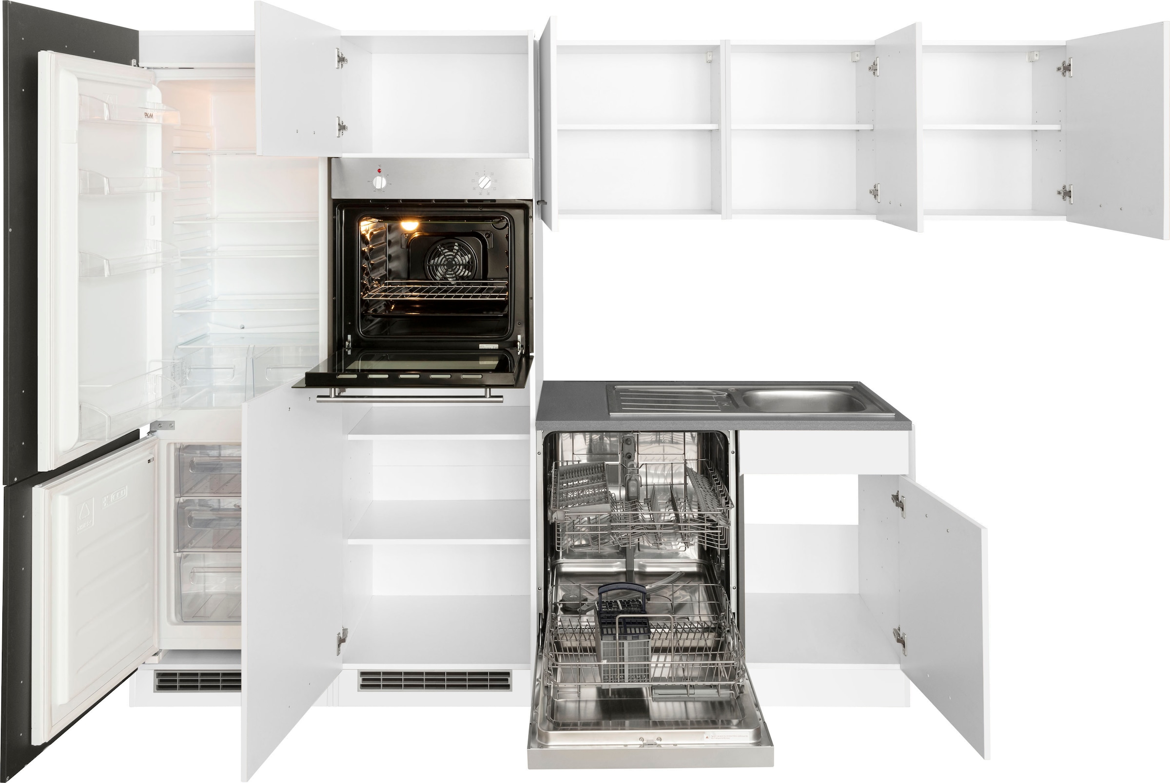 KOCHSTATION Winkelküche »KS-Trier« mit E-Geräten, Stellbreite 290/190 cm