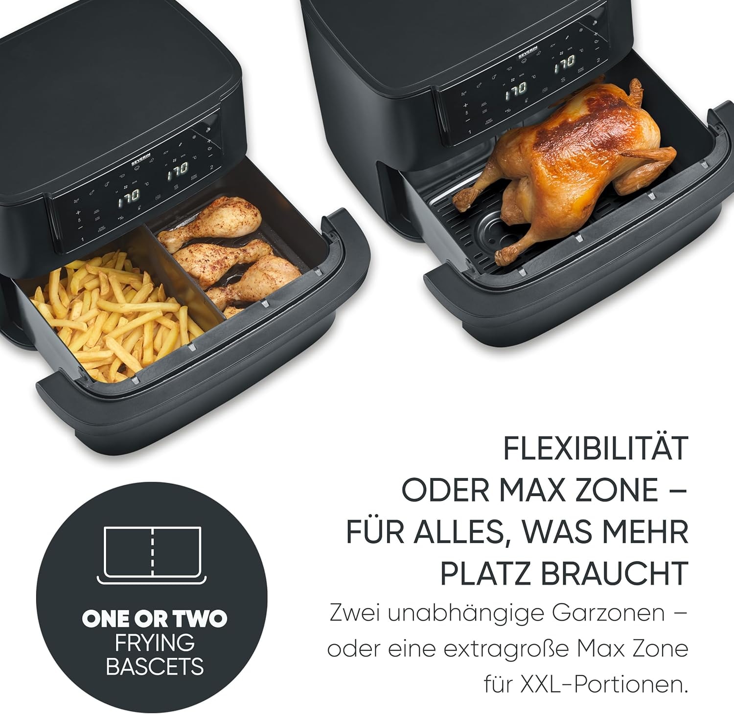 Severin Heißluftfritteuse »FR 2490    9 l "Flex Max Dual"« 2600 W