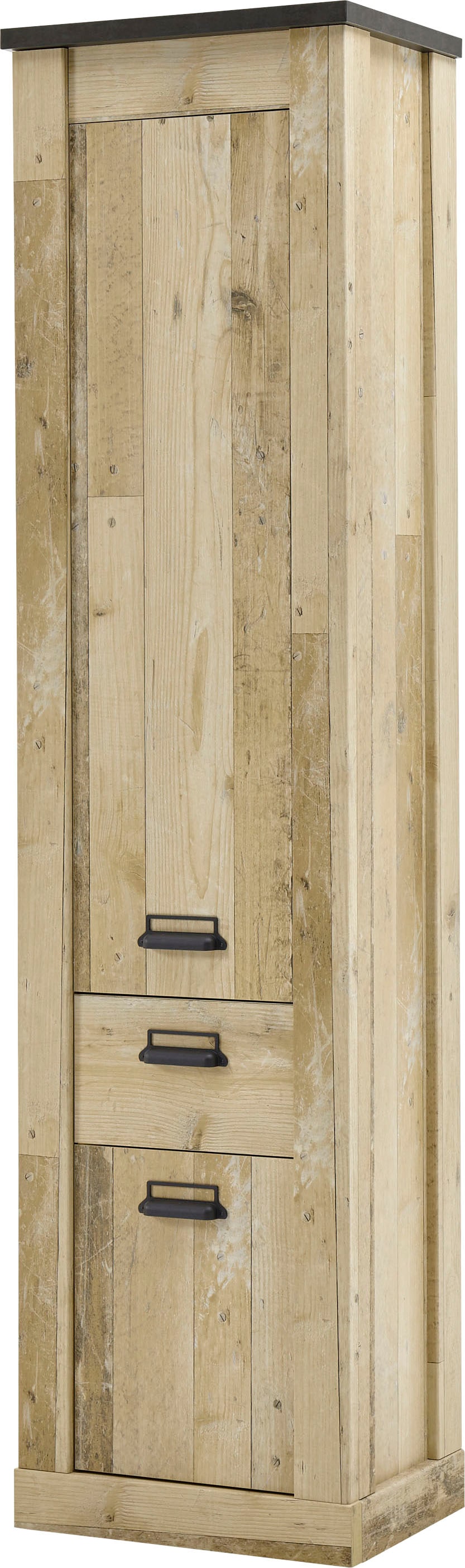Home affaire Mehrzweckschrank "Sherwood, Schrank im Industrial-Style, Wohnzimmerschrank, Kommode" mit Scheunentorbeschlag & Apothekergriffen, in 2 Farben erhältlich