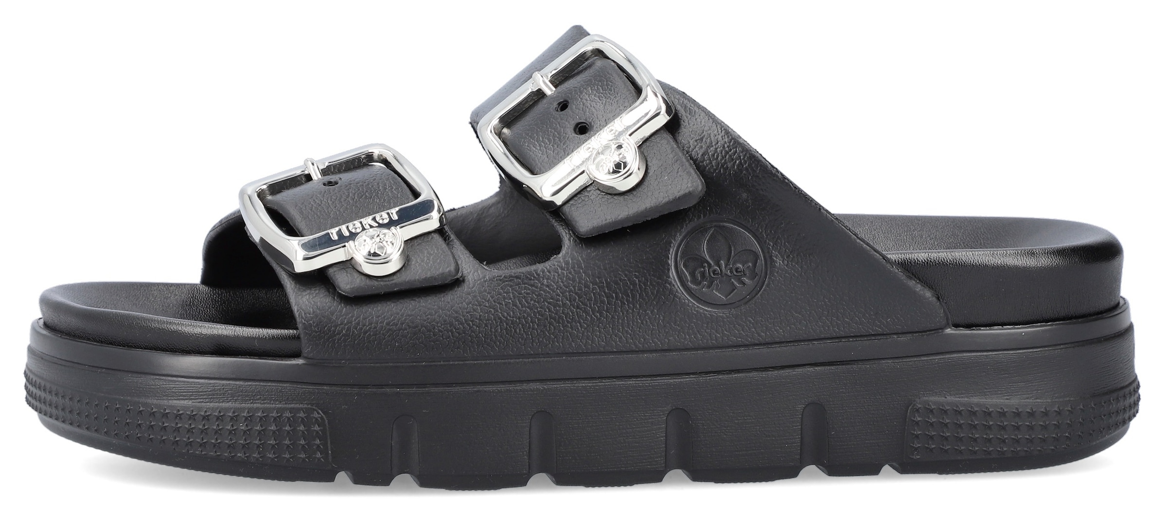 Rieker Pantolette, Plateau, Sommerschuh, Schlappen in Weite G (=weit)