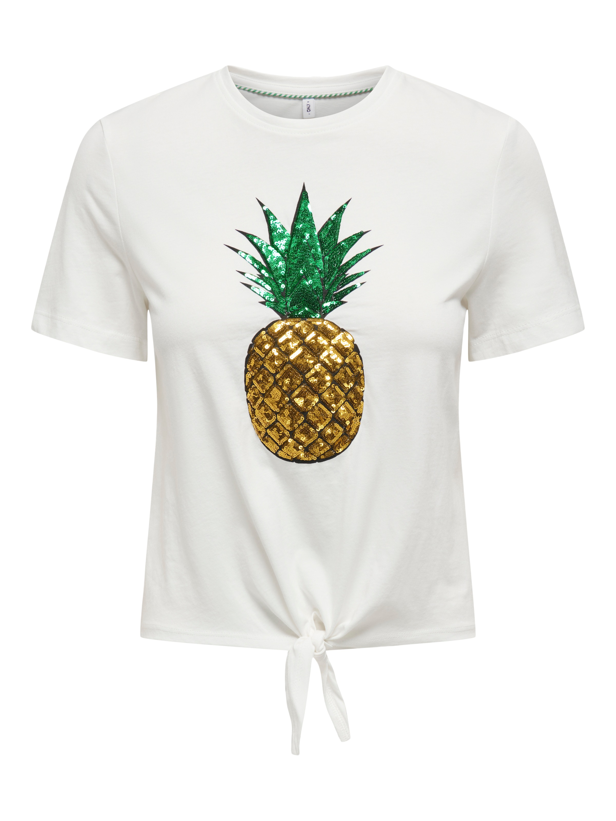 ONLY Kurzarmshirt »ONLKITA LIFE S/S FRUIT KNOT TOP BOX JRS«