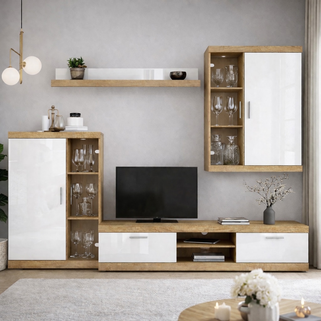 OTTO home Wohnwand »Cleo 2, Anbauwand, Wohnkombination, Wohnzimmer-Set« 4 Stk. tlg.