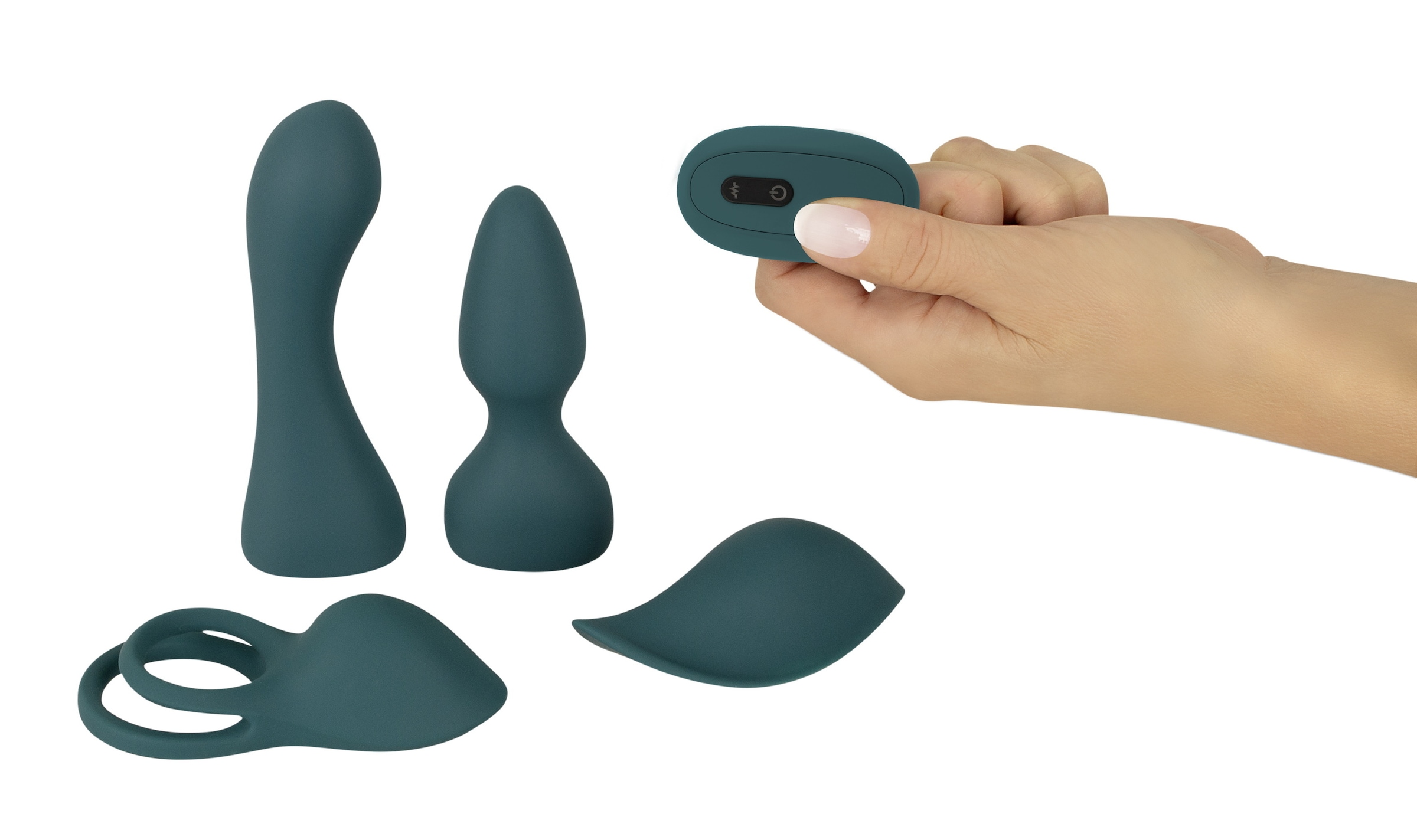 coup!es choice Vibrator »Paartoy-Set RC Mini Vibrator with 4 Attachments«