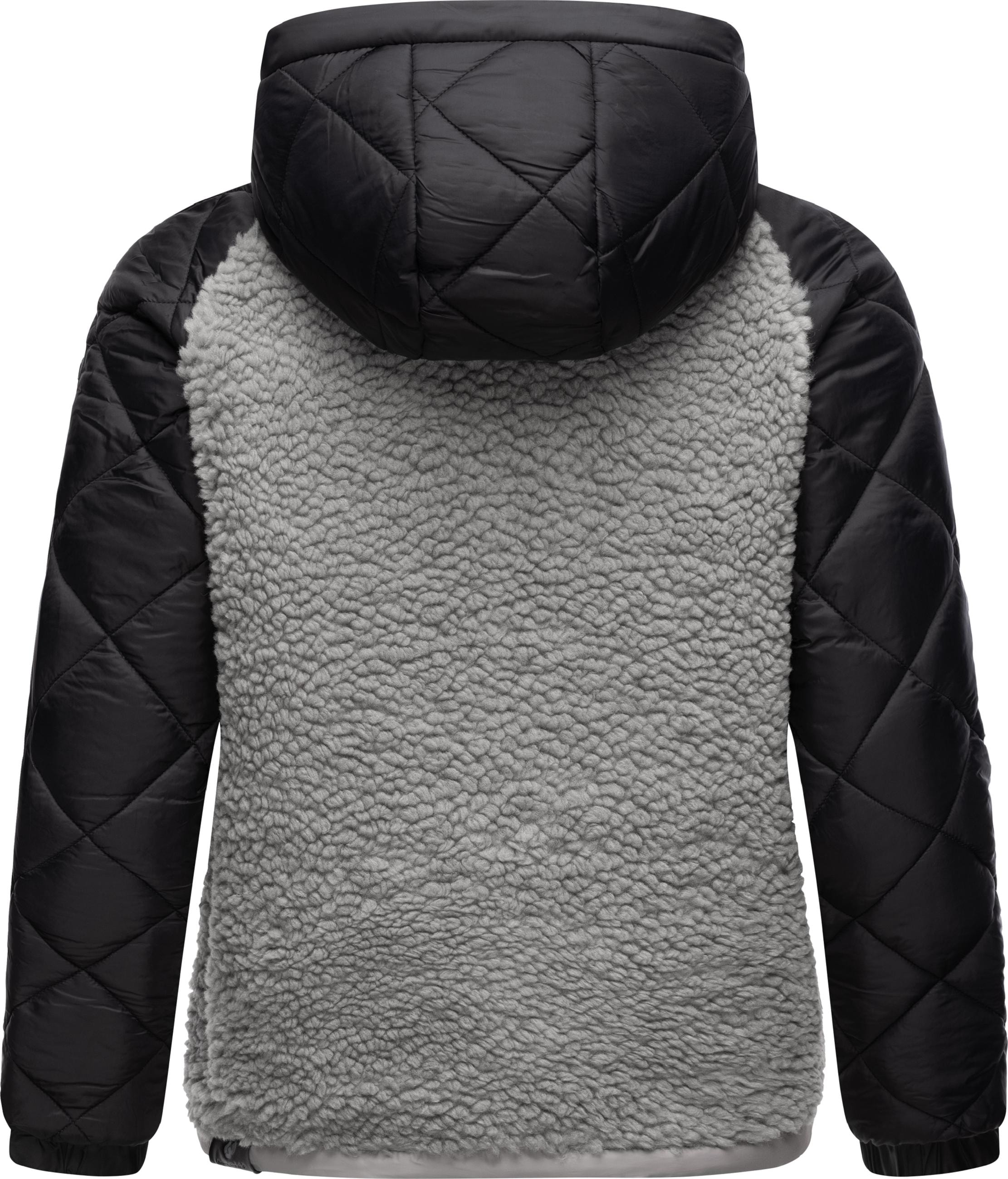 Ragwear Sweatjacke »Outdoorjacke Leeloo«, Damen Übergangsjacke aus Teddyfleece mit gesteppten Ärmeln