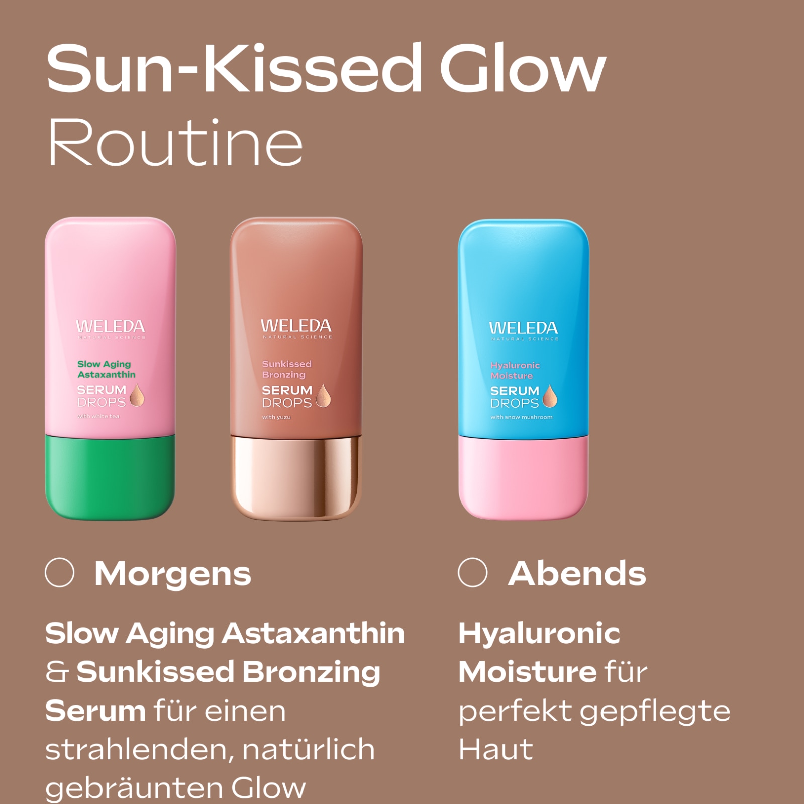 WELEDA Gesichtsserum »Sunkissed Bronzing Serum Drops« für einen sonnengeküssten Glow & Feuchtigkeit – ganz ohne Sonne