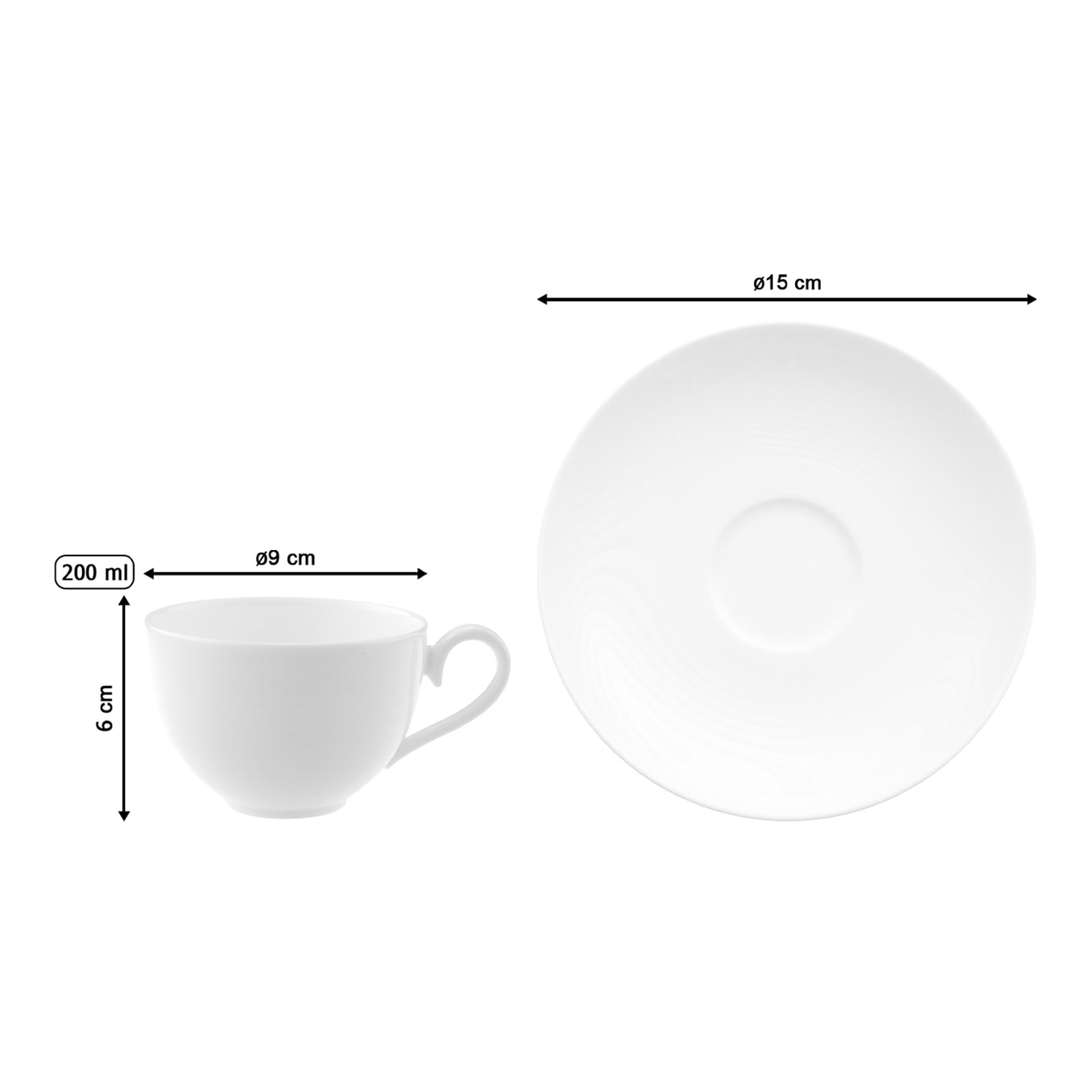 Villeroy & Boch Tasse »Kaffeetassen mit Untertassen Royal 200 ml weiß«