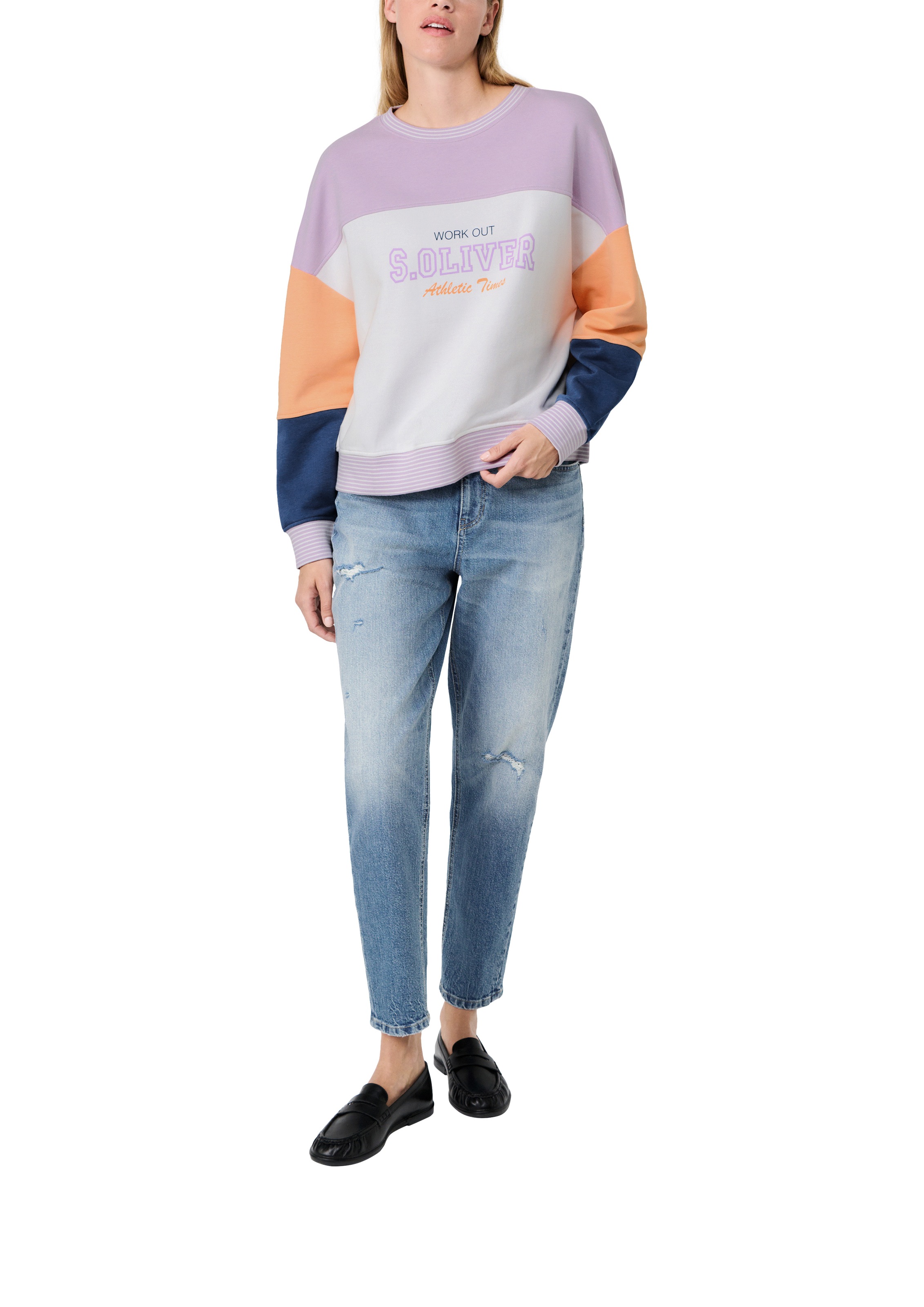 s.Oliver Sweater »s.Oliver X Heidi Klum Sweatshirt Color Block«, im Colorblocking-Look und mit Logoprint
